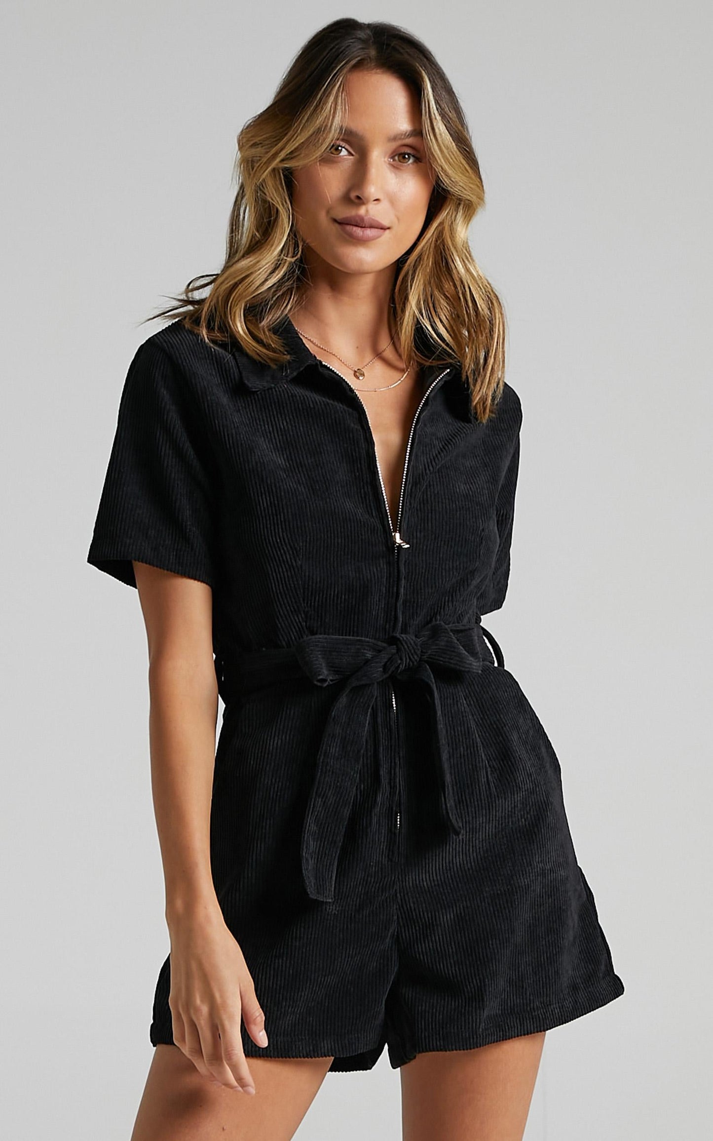 Embala Playsuit in Black Cord