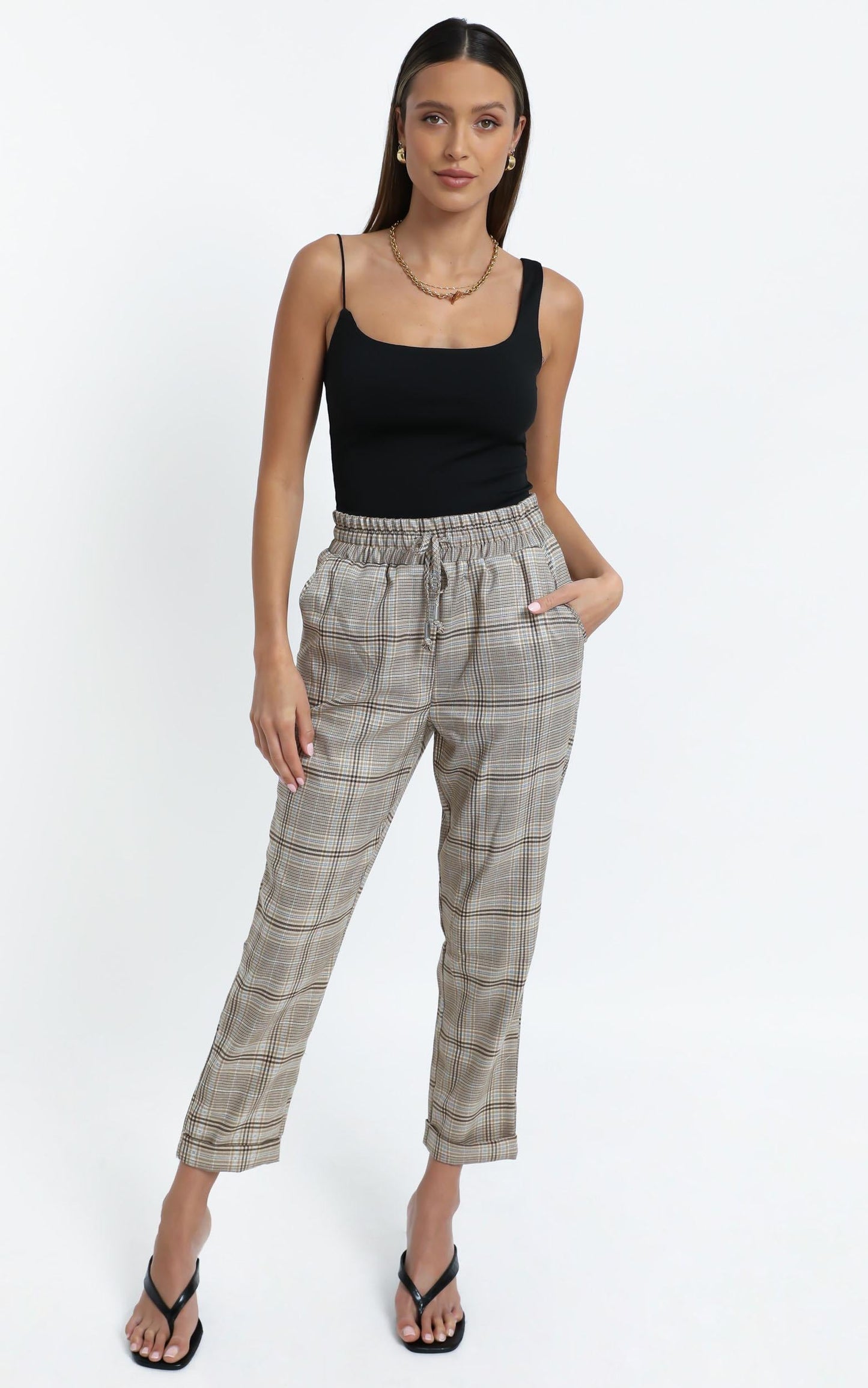 Emil Pants in Beige Check