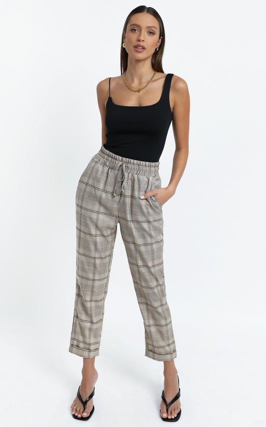 Emil Pants in Beige Check