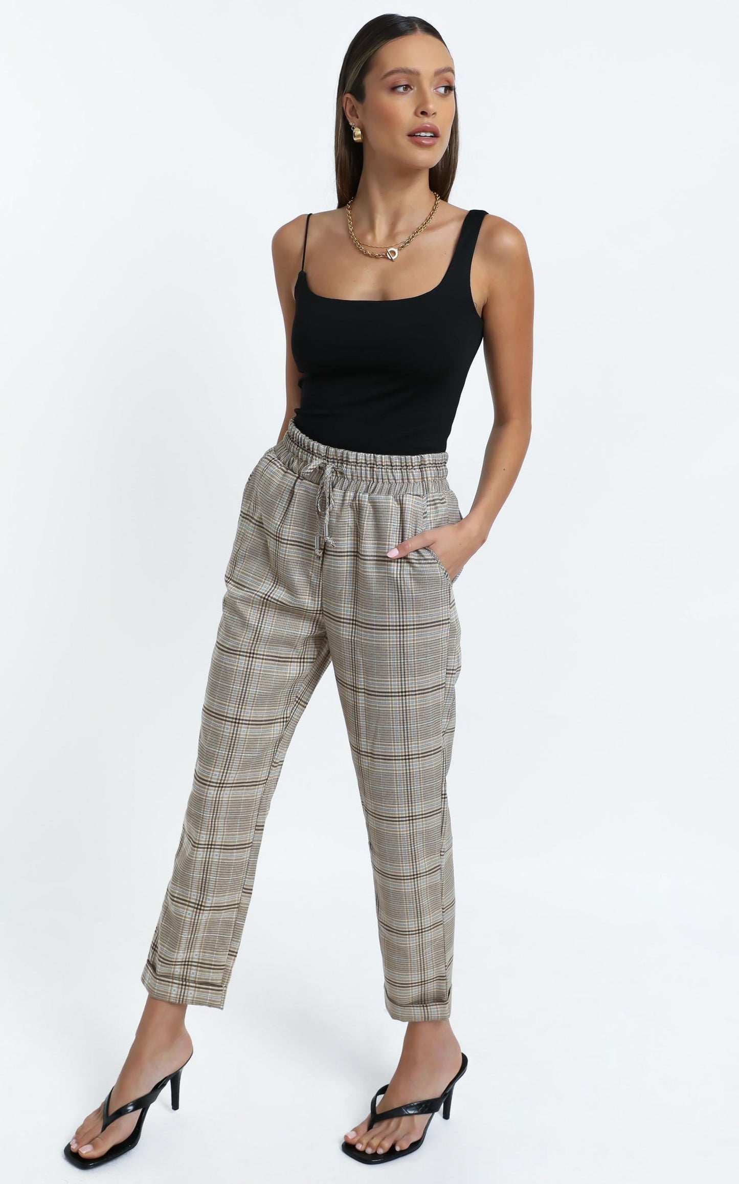 Emil Pants in Beige Check