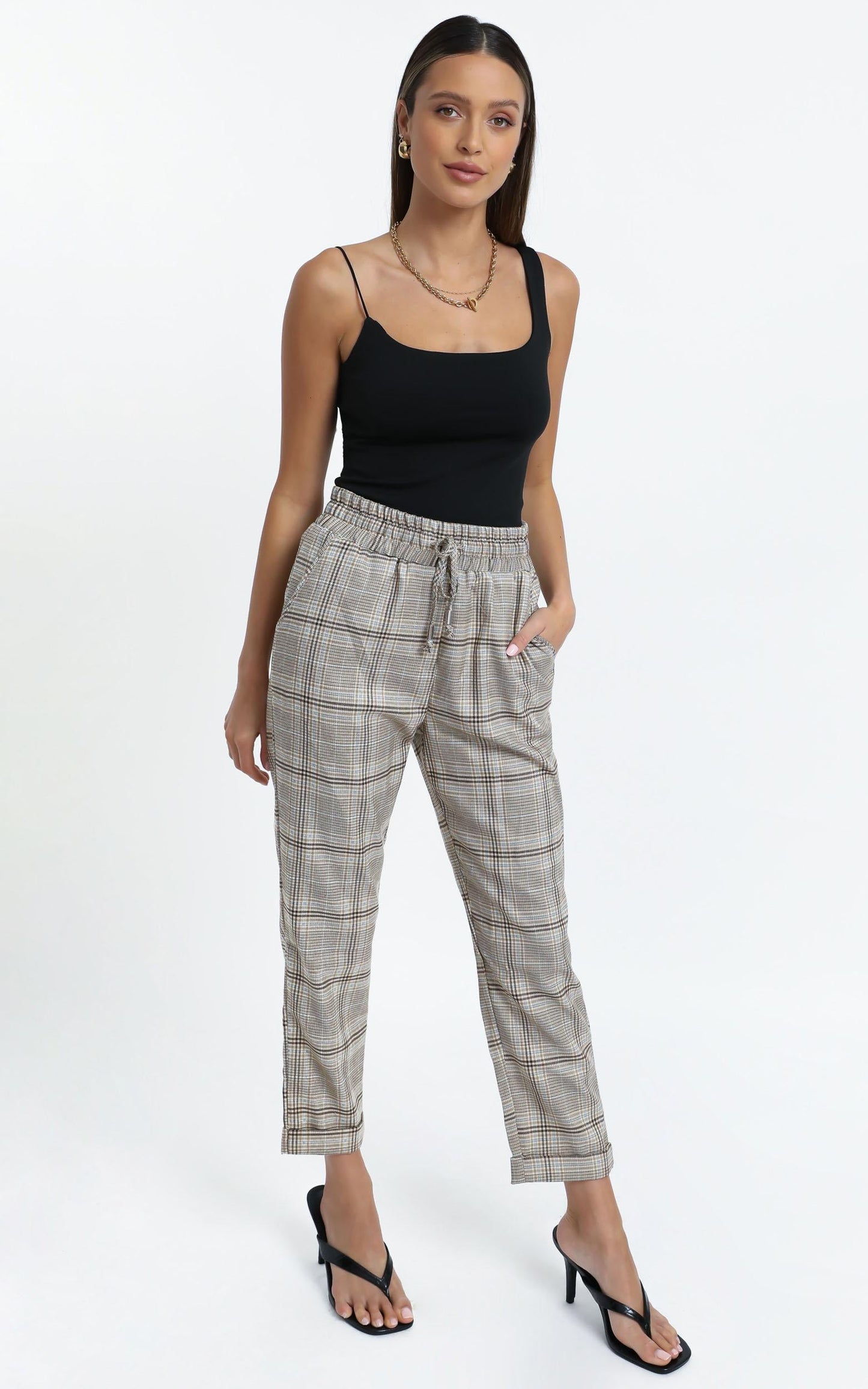 Emil Pants in Beige Check