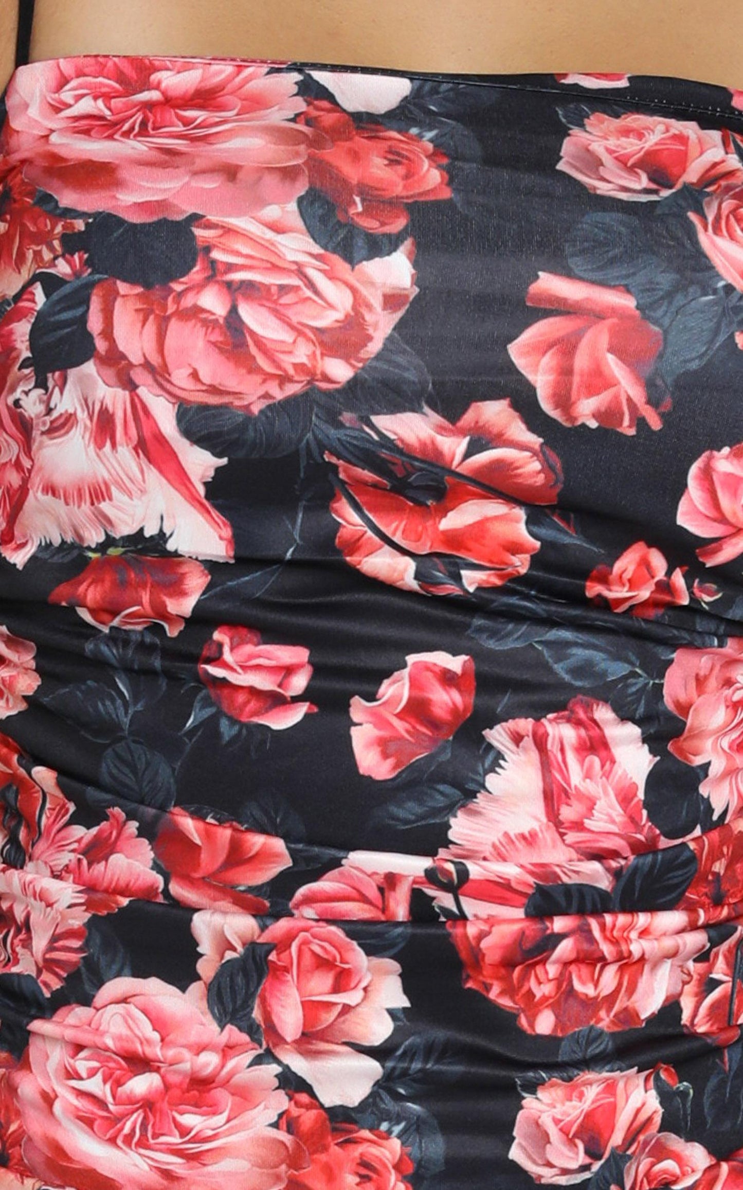Emily Midi Dress in Black Floral