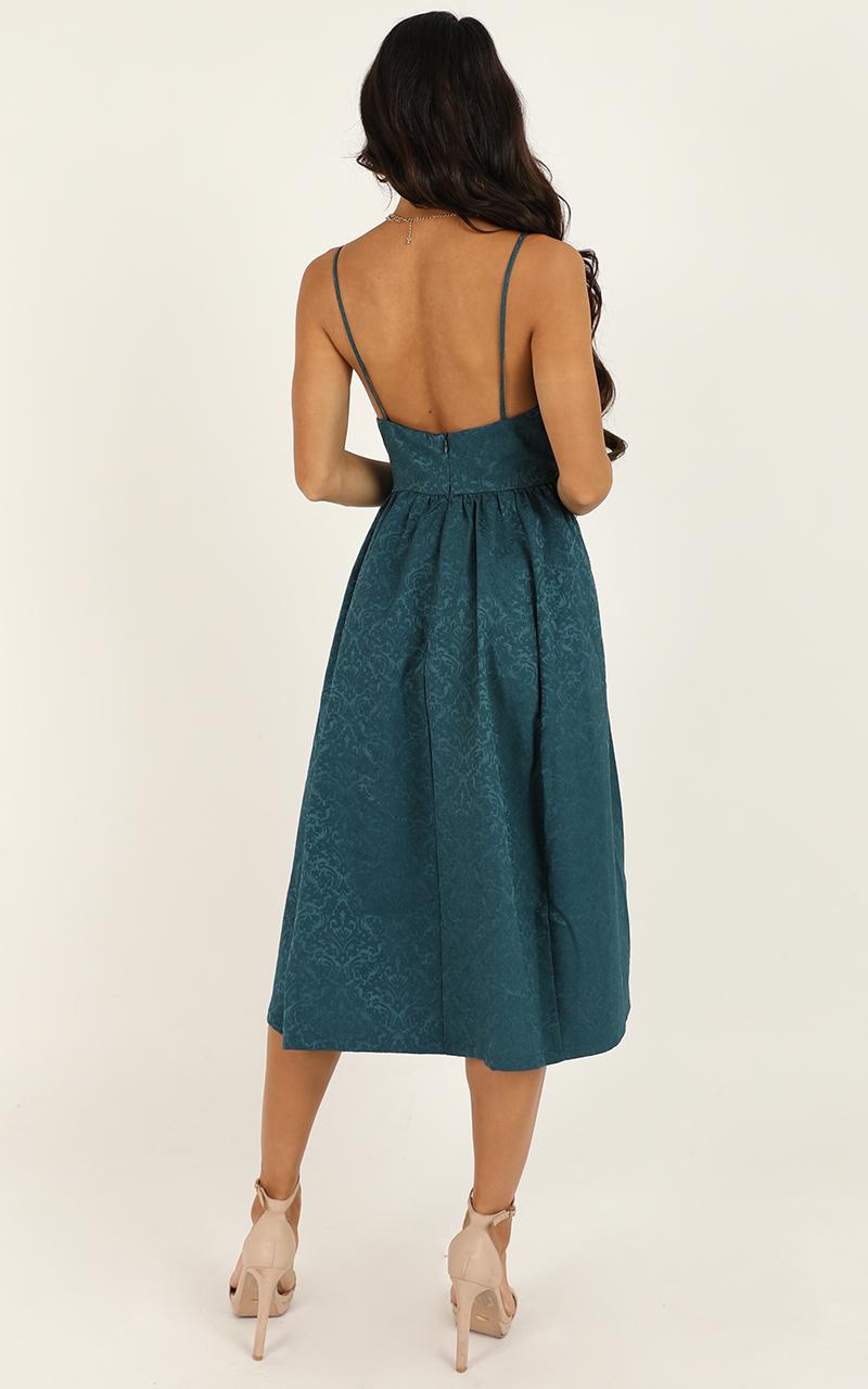 Entire Love Dress in Emerald Jacquard