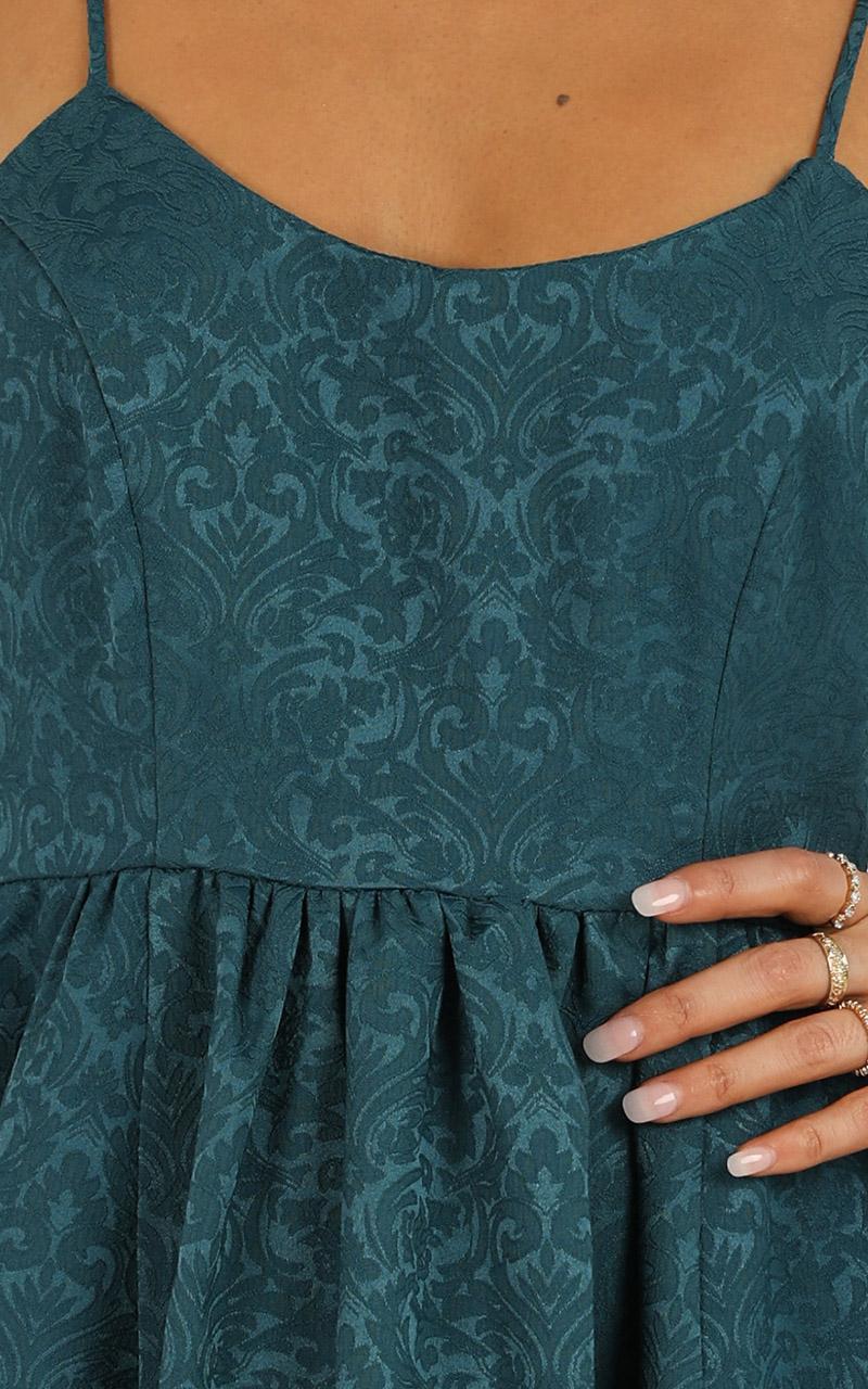 Entire Love Dress in Emerald Jacquard
