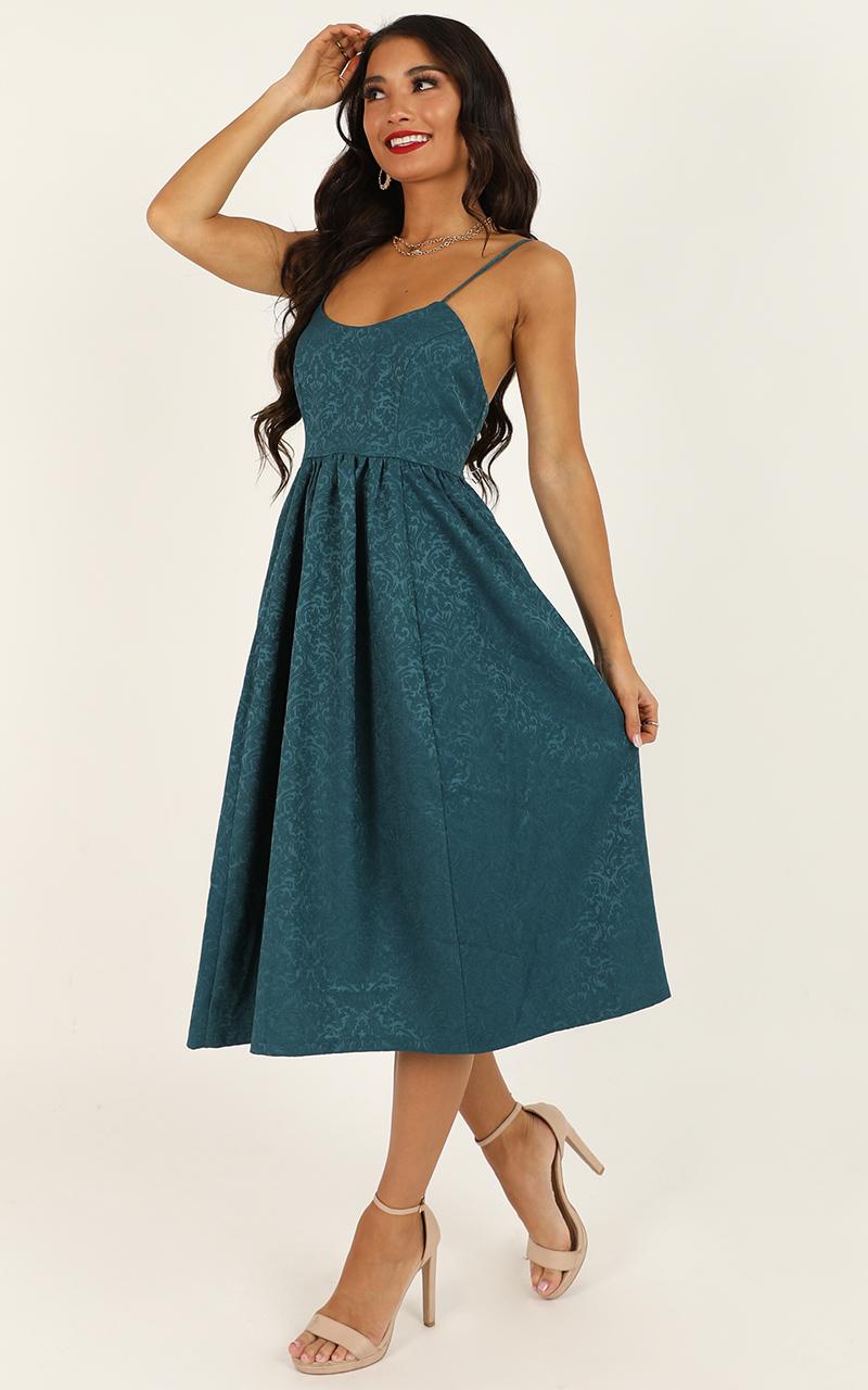 Entire Love Dress in Emerald Jacquard