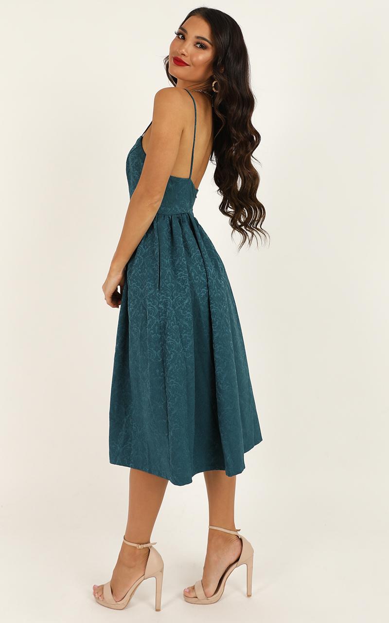 Entire Love Dress in Emerald Jacquard