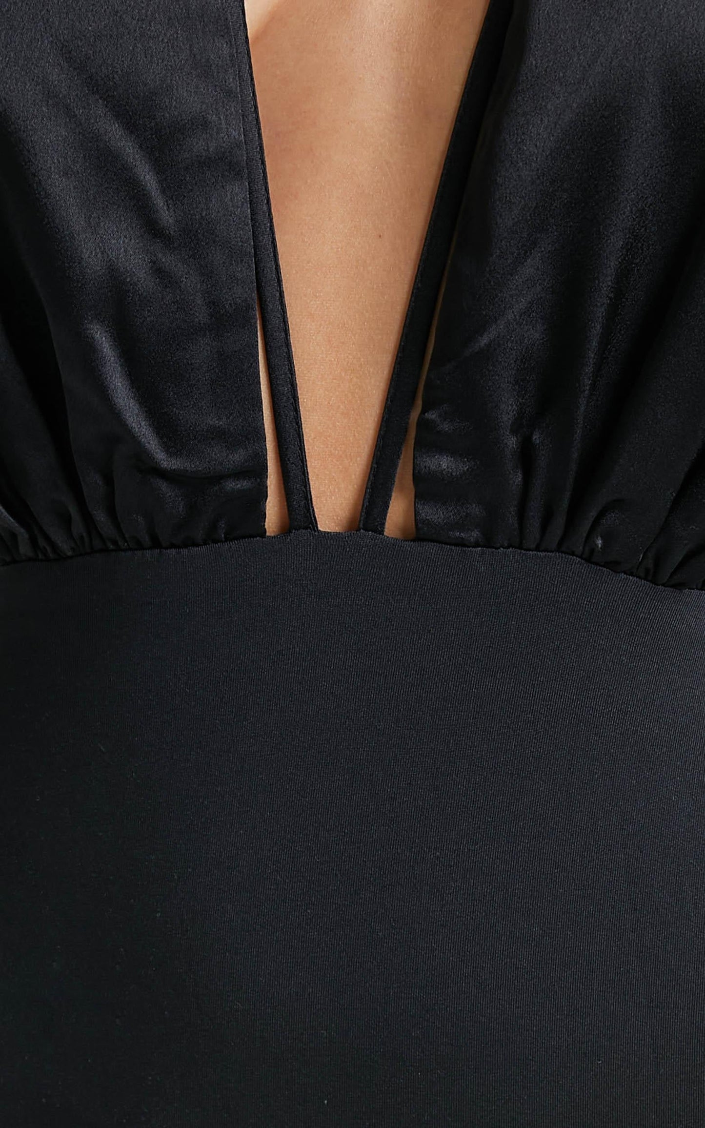 Esmeralda Bodysuit in Black Satin