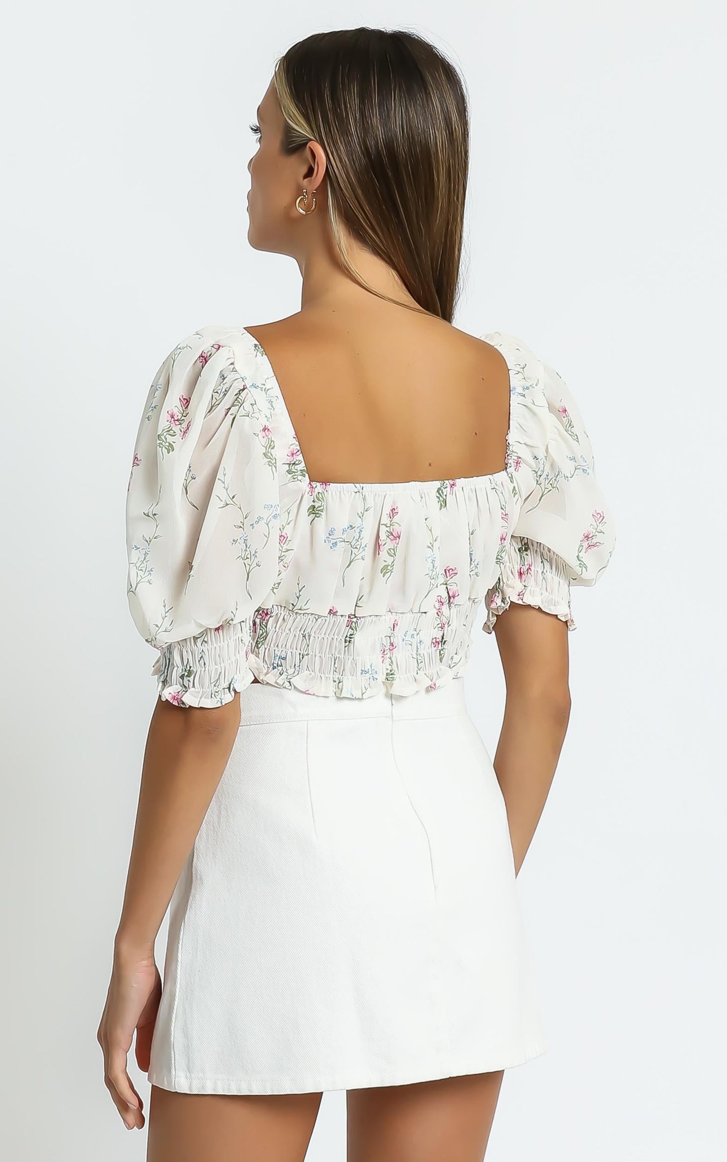 Esperanza Top in White Floral