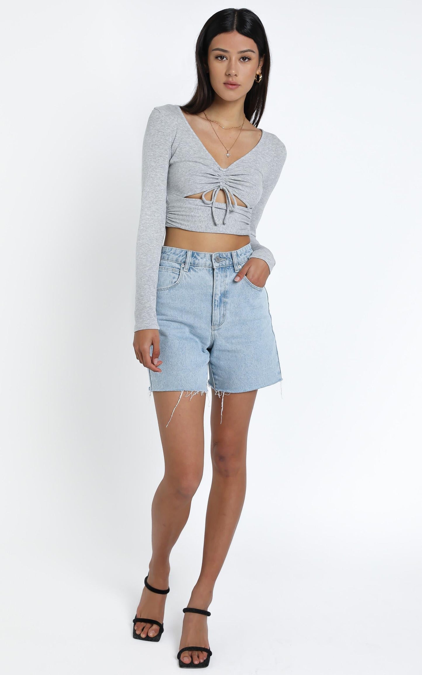Estela Top in Grey Marle