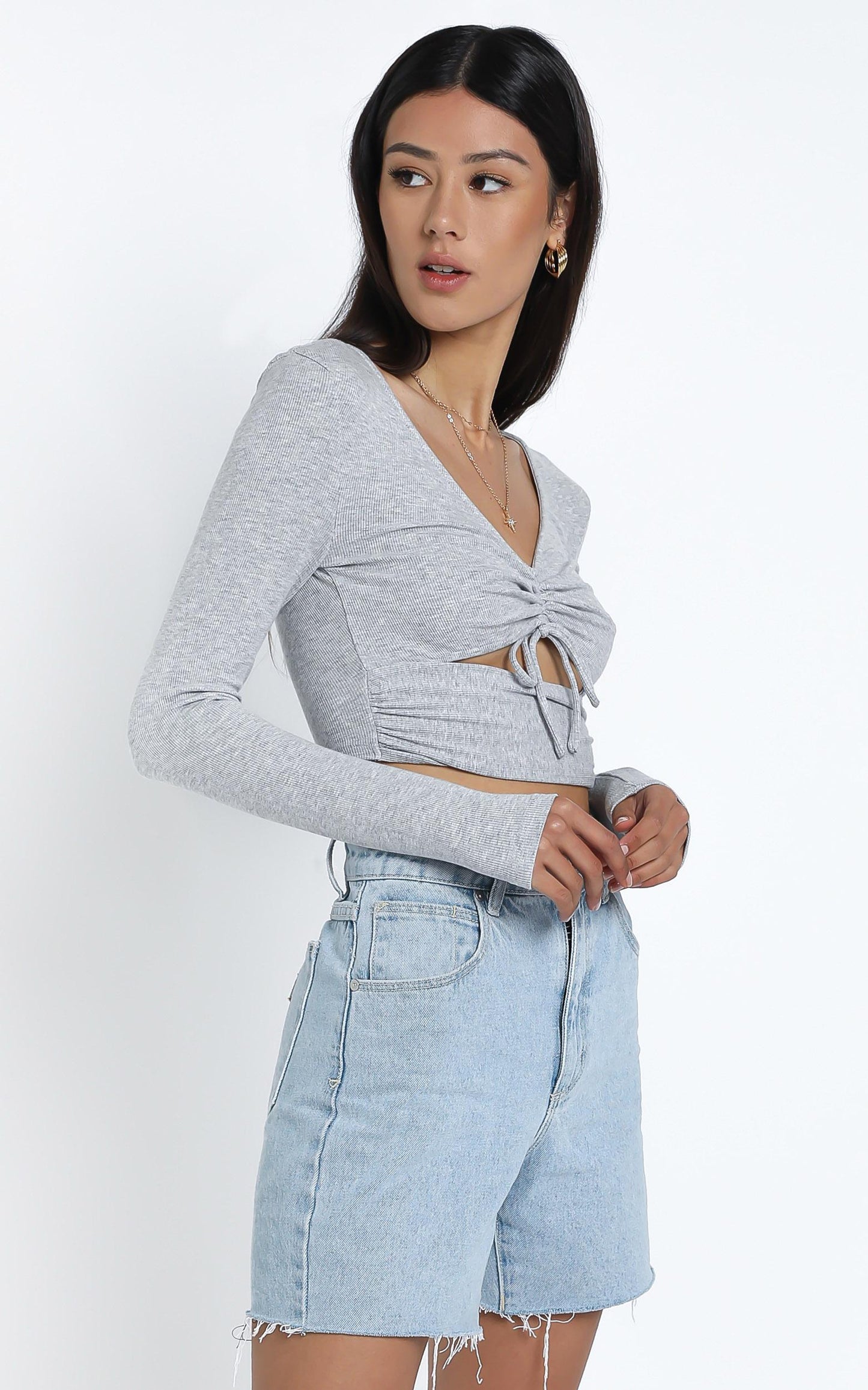 Estela Top in Grey Marle