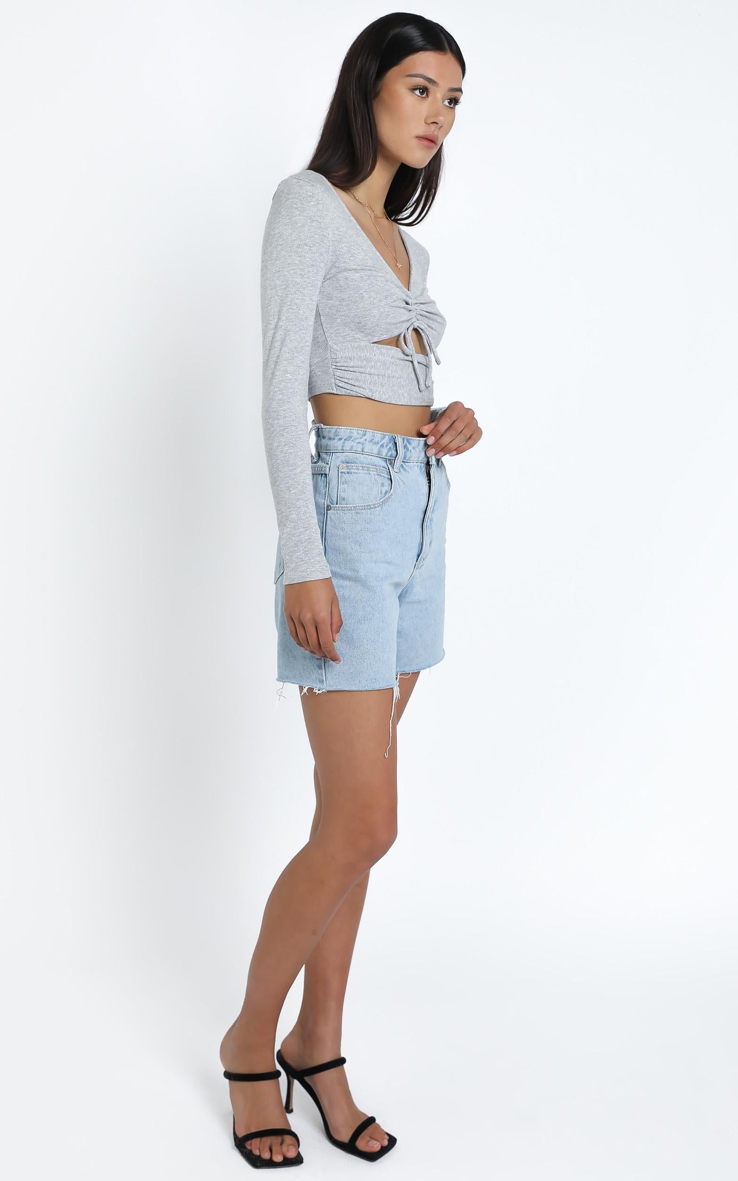 Estela Top in Grey Marle