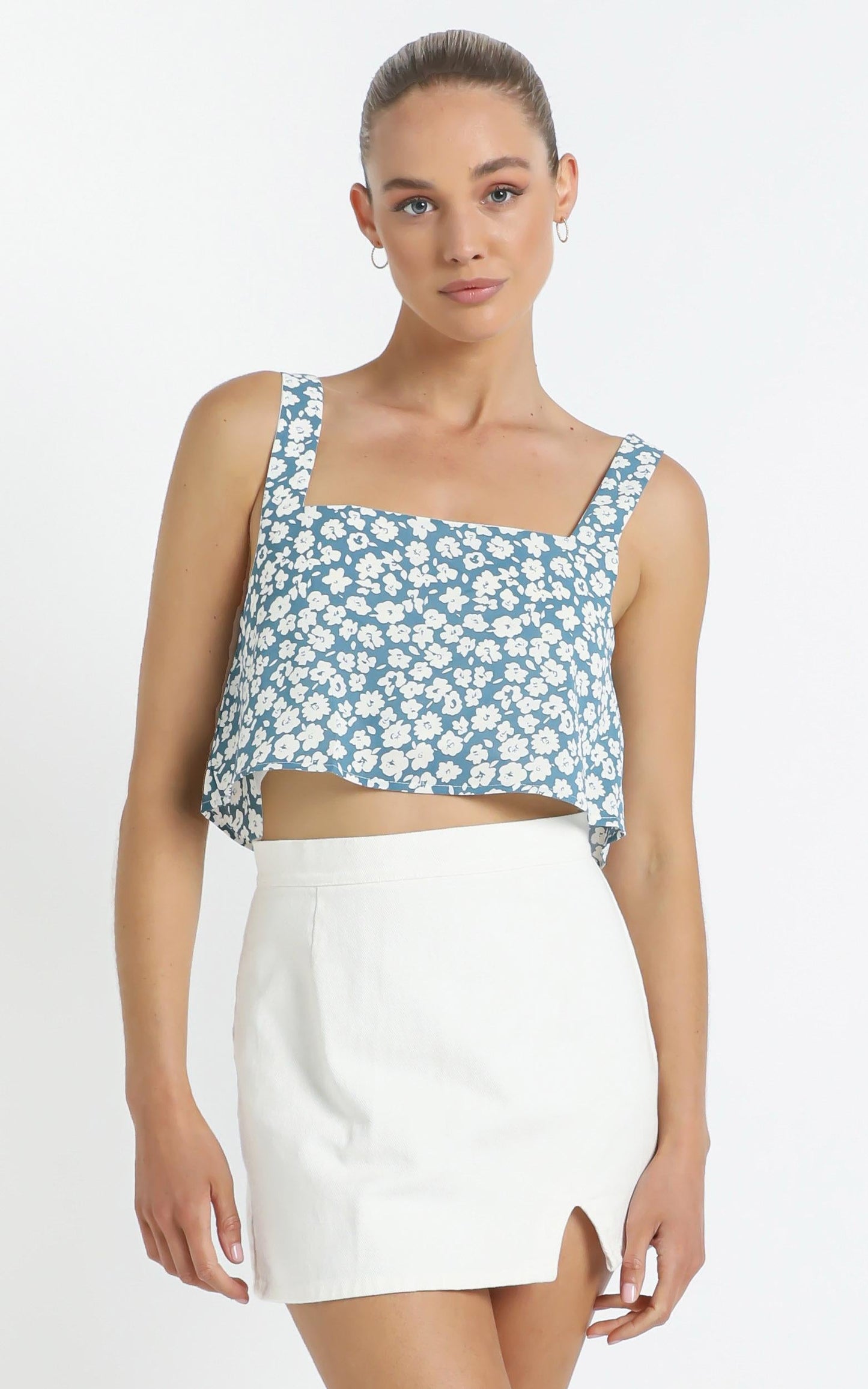 Estelle Crop in Blue Floral