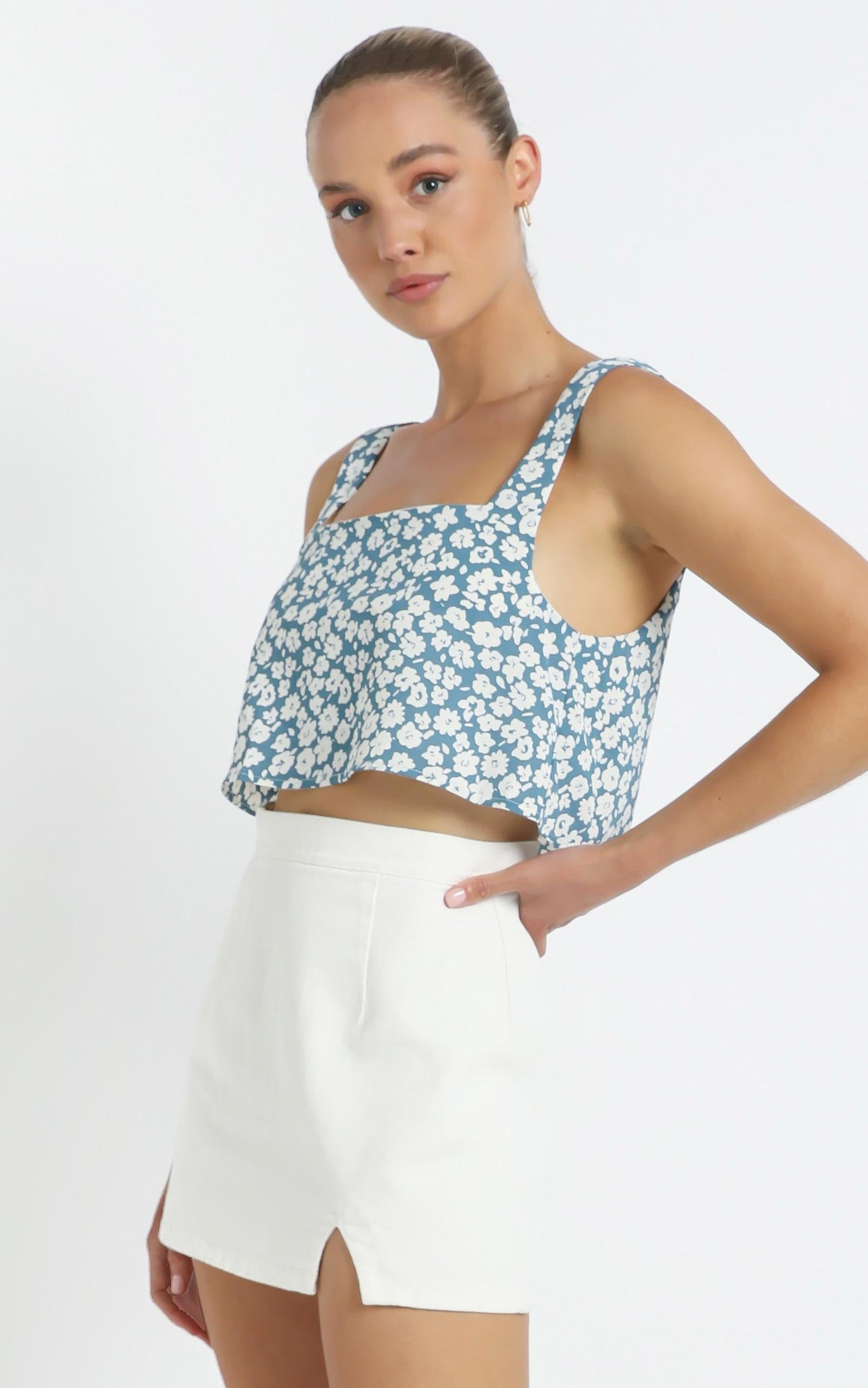 Estelle Crop in Blue Floral