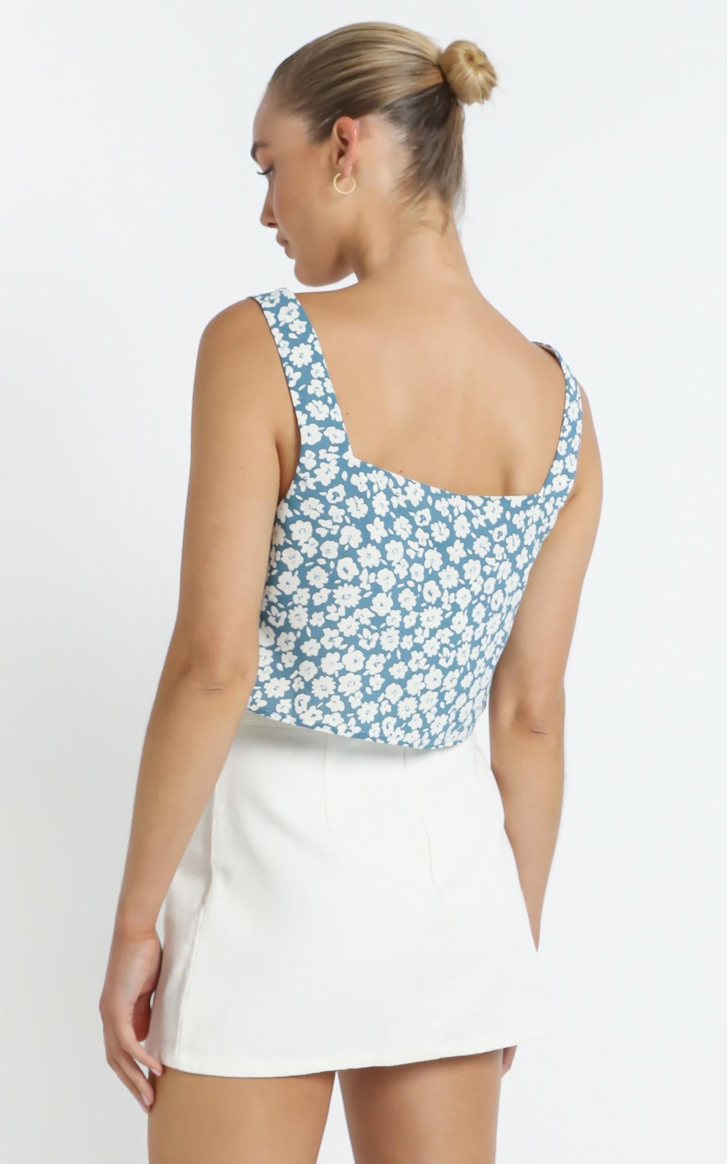 Estelle Crop in Blue Floral