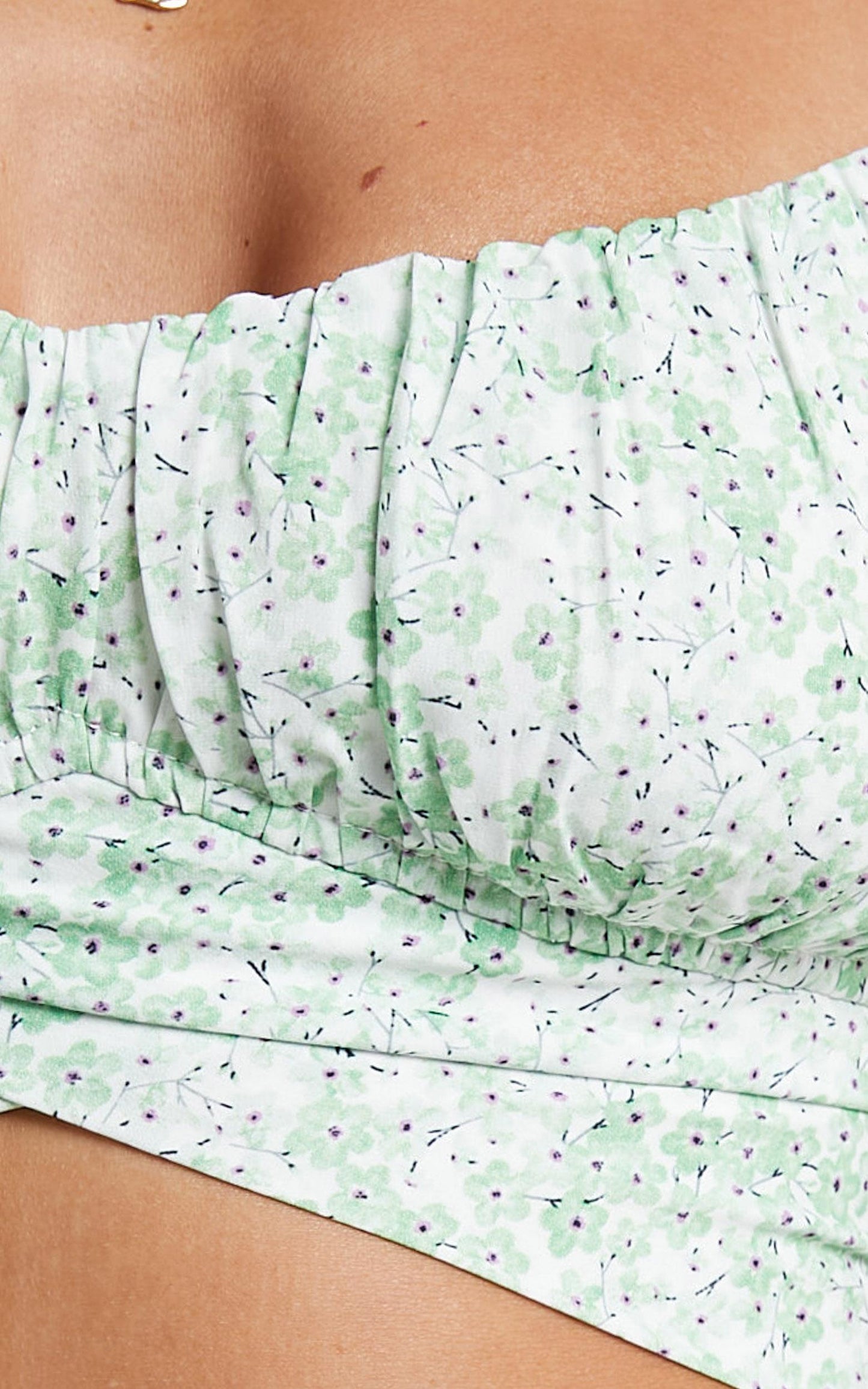 Ester Top in Green Floral