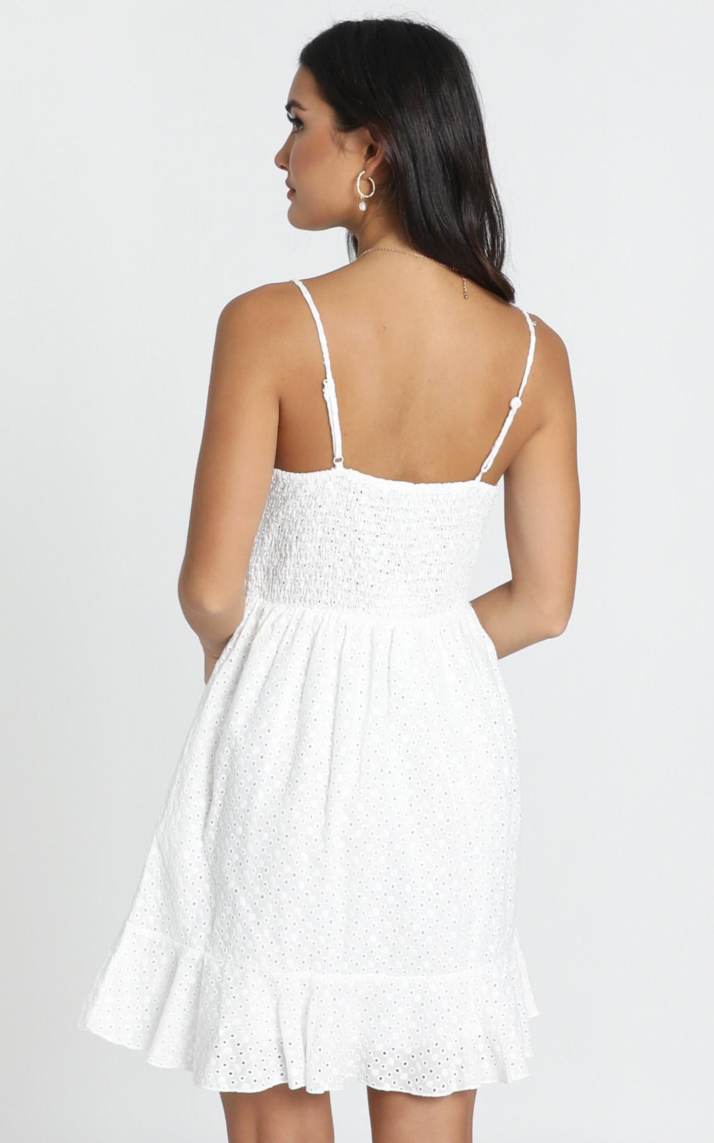 Etta Broderie Anglaise Dress in White