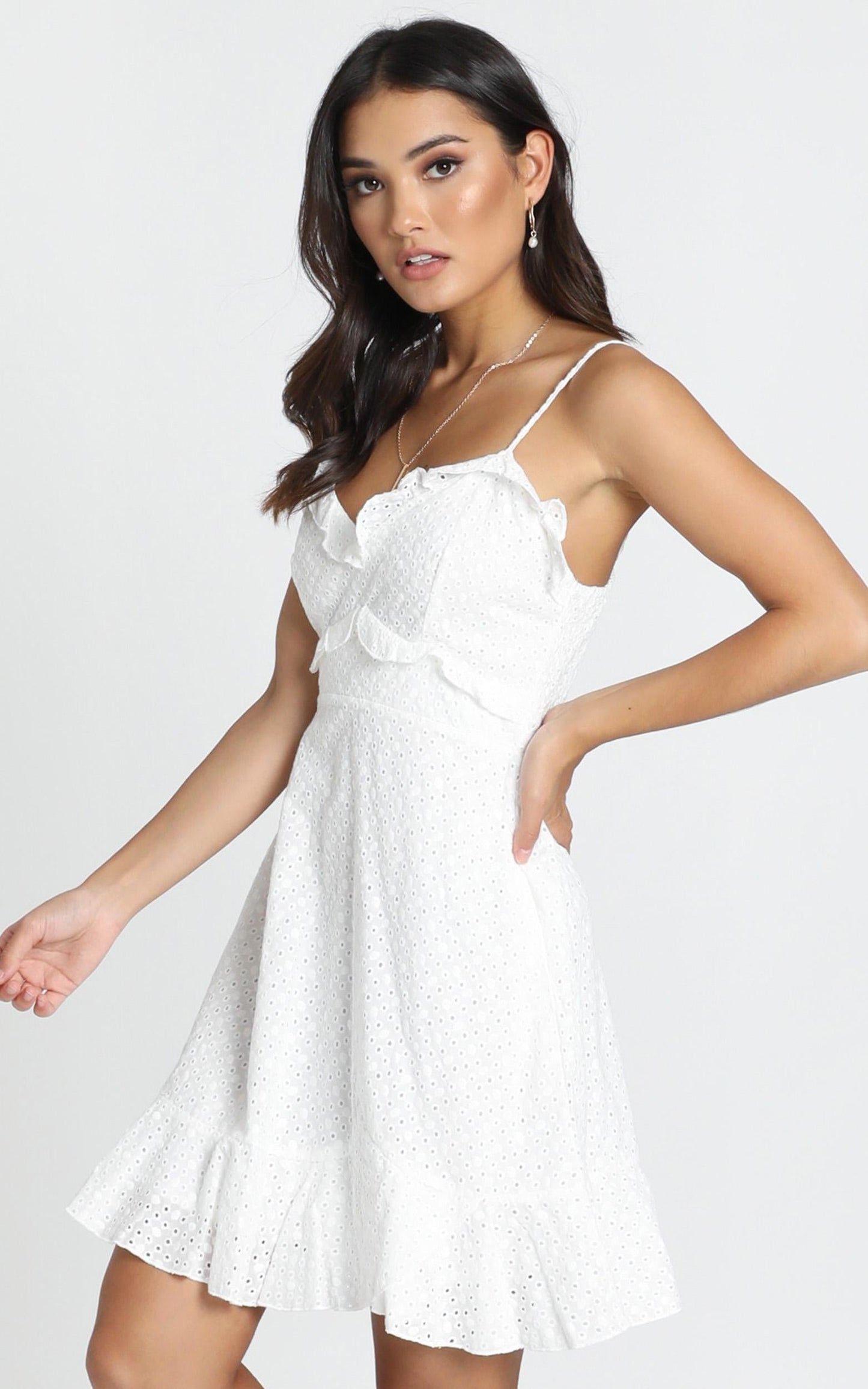 Etta Broderie Anglaise Dress in White