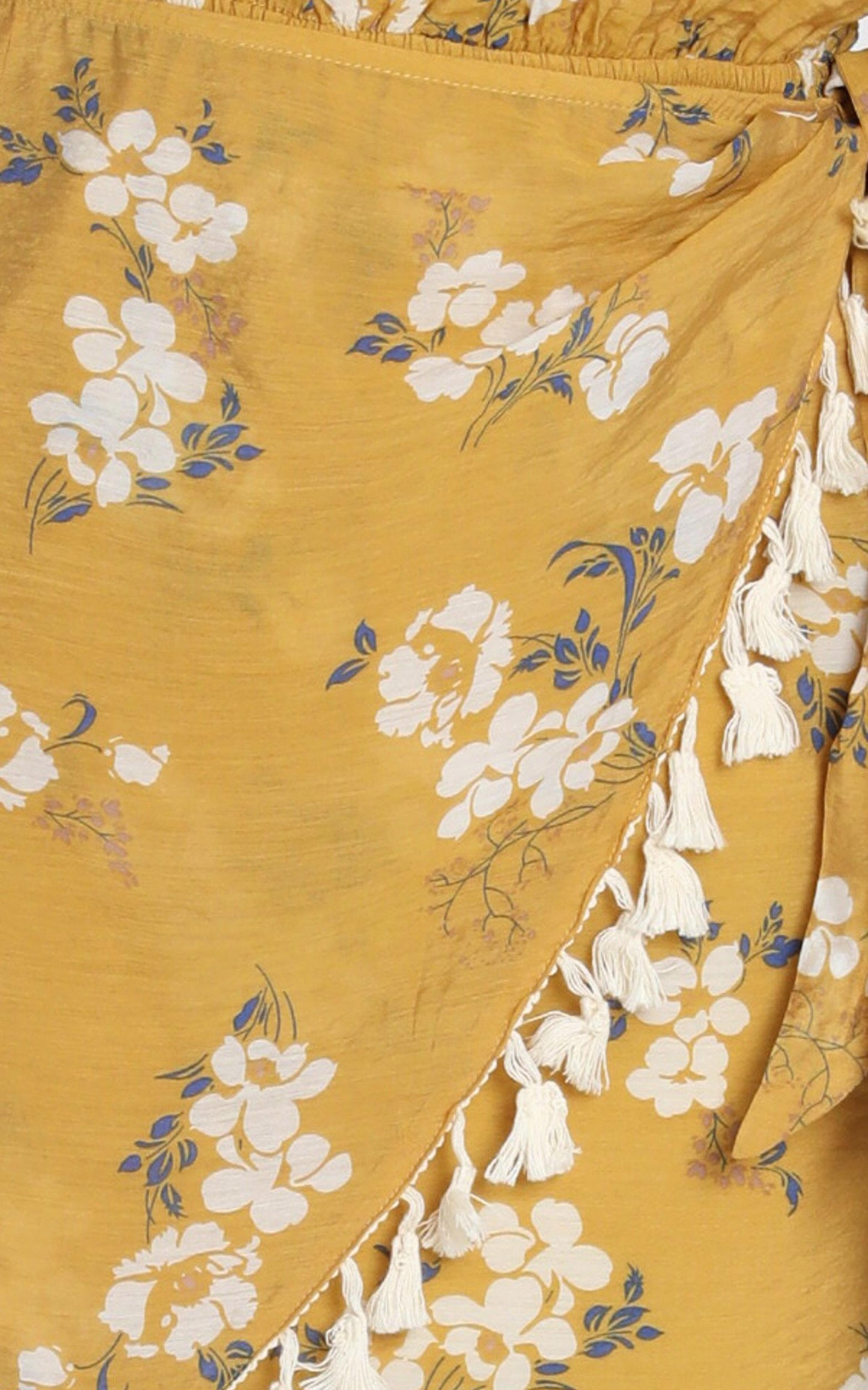 Ettie Bardot Dress in mustard floral