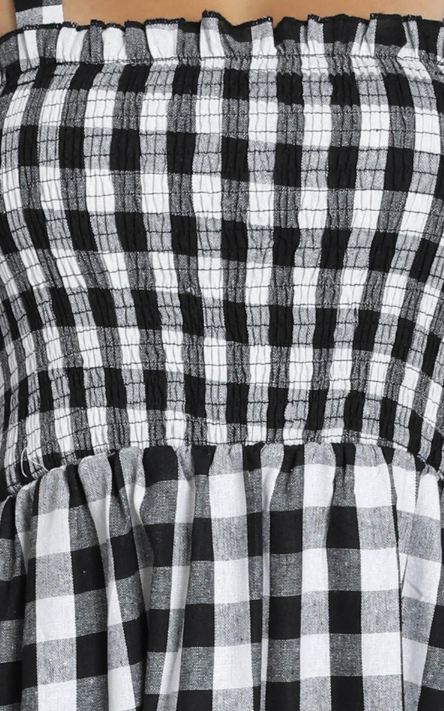 European Love Dress in Black And White Check