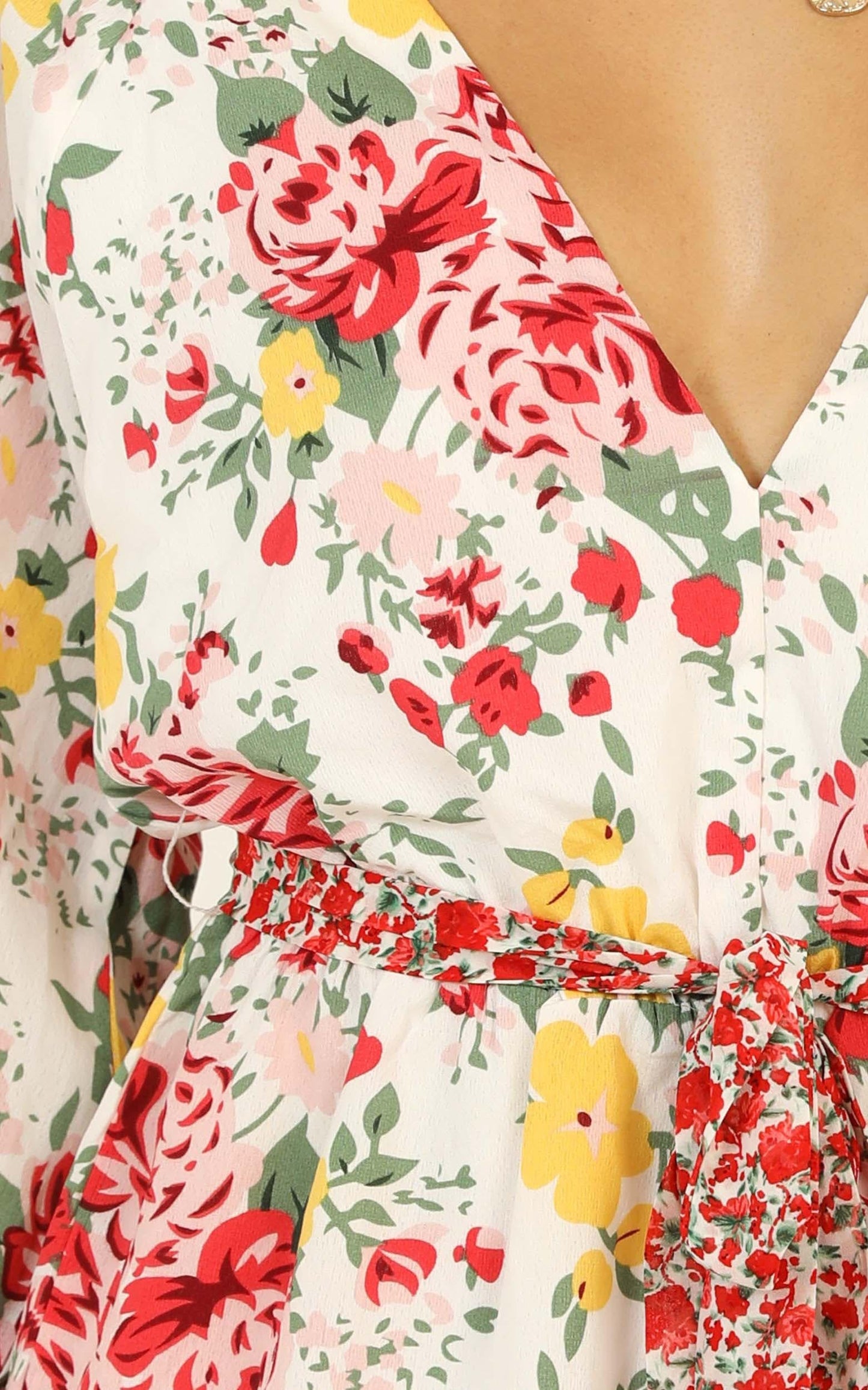 European Sunset Playsuit In White Floral