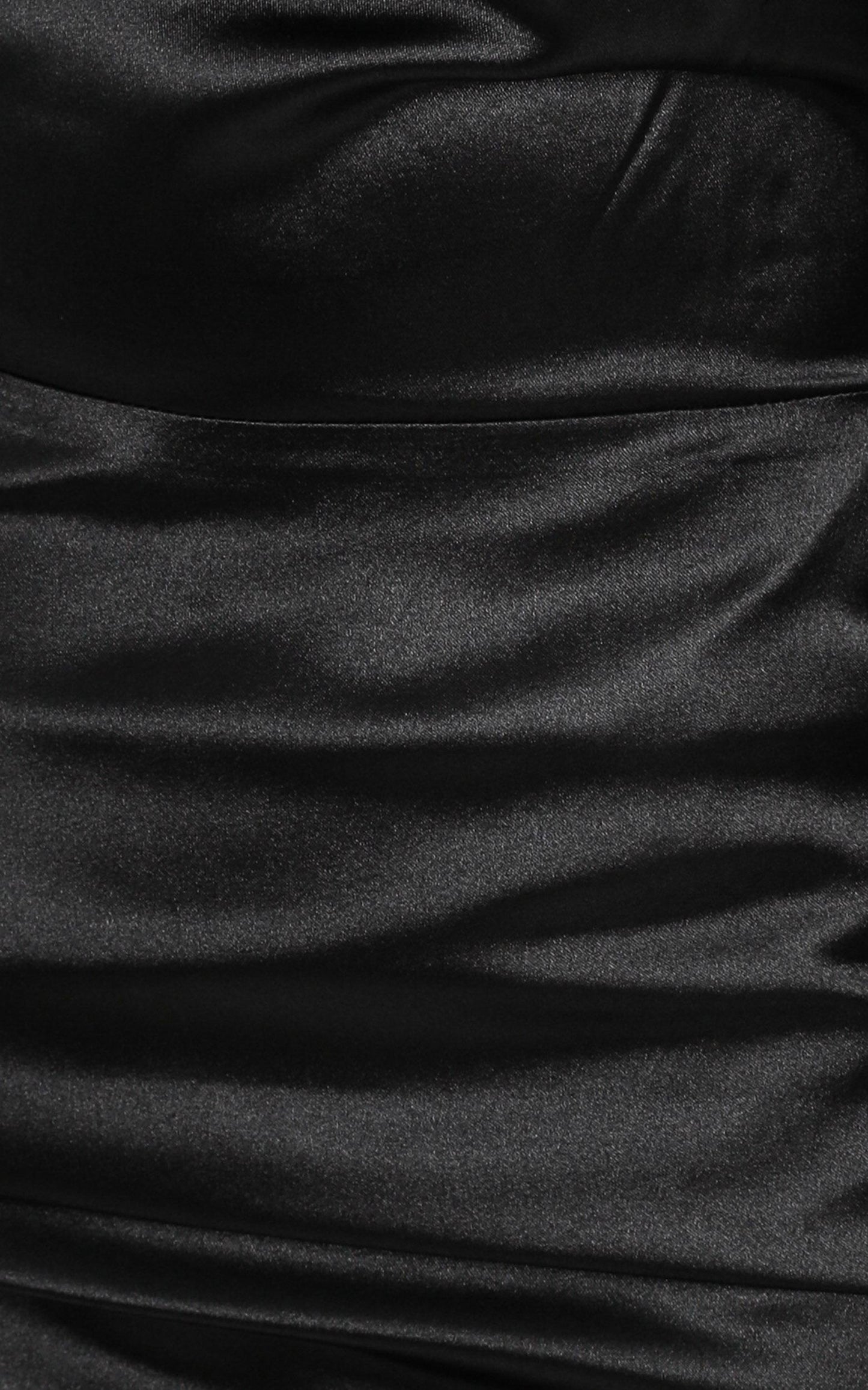 Eve One Shoulder Mini dress in black satin