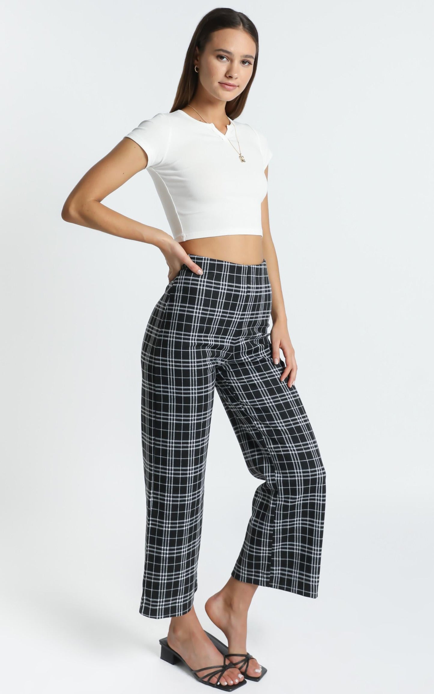 Evonna Pants in Black Check