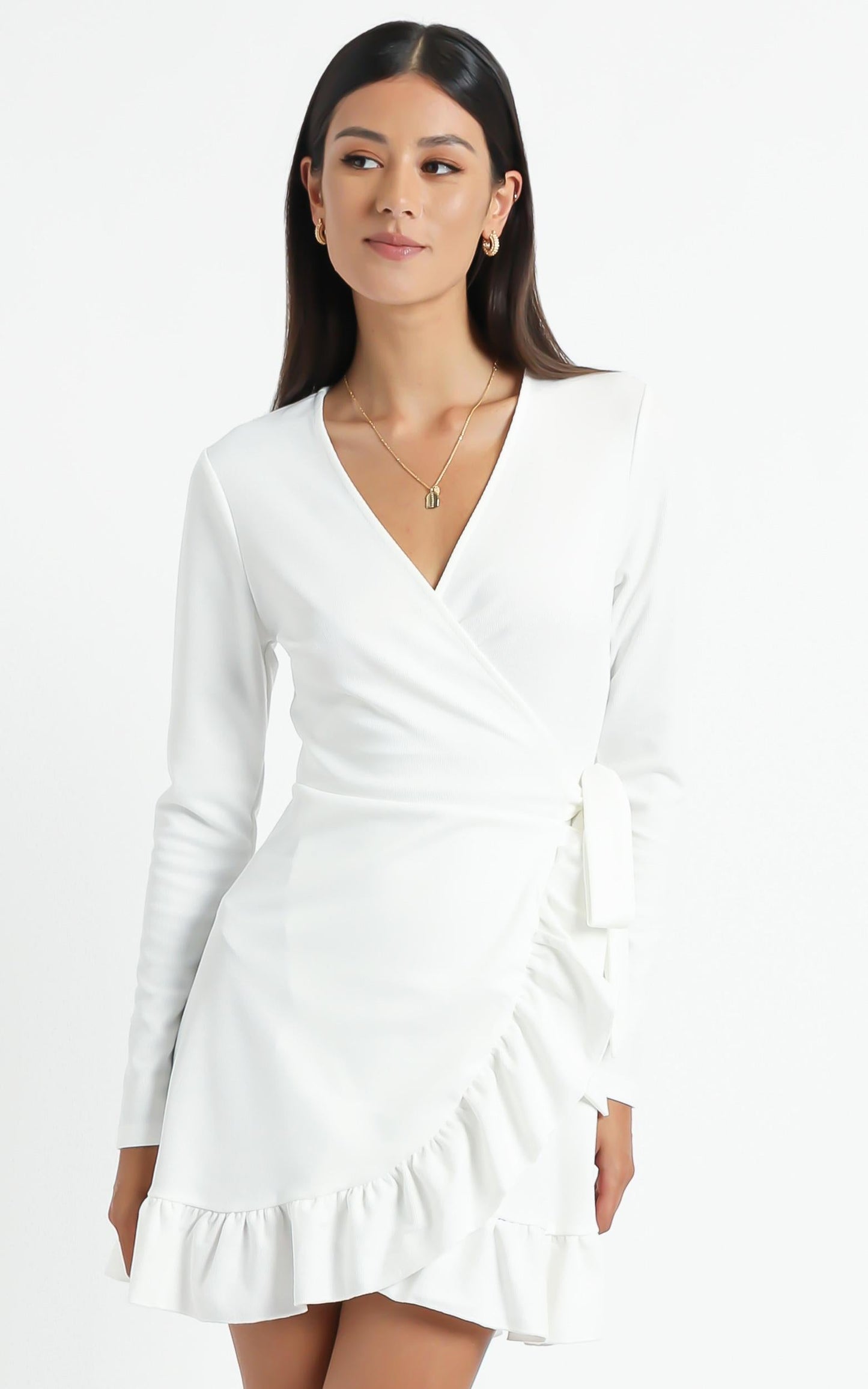 Eyes Talk Dress in White