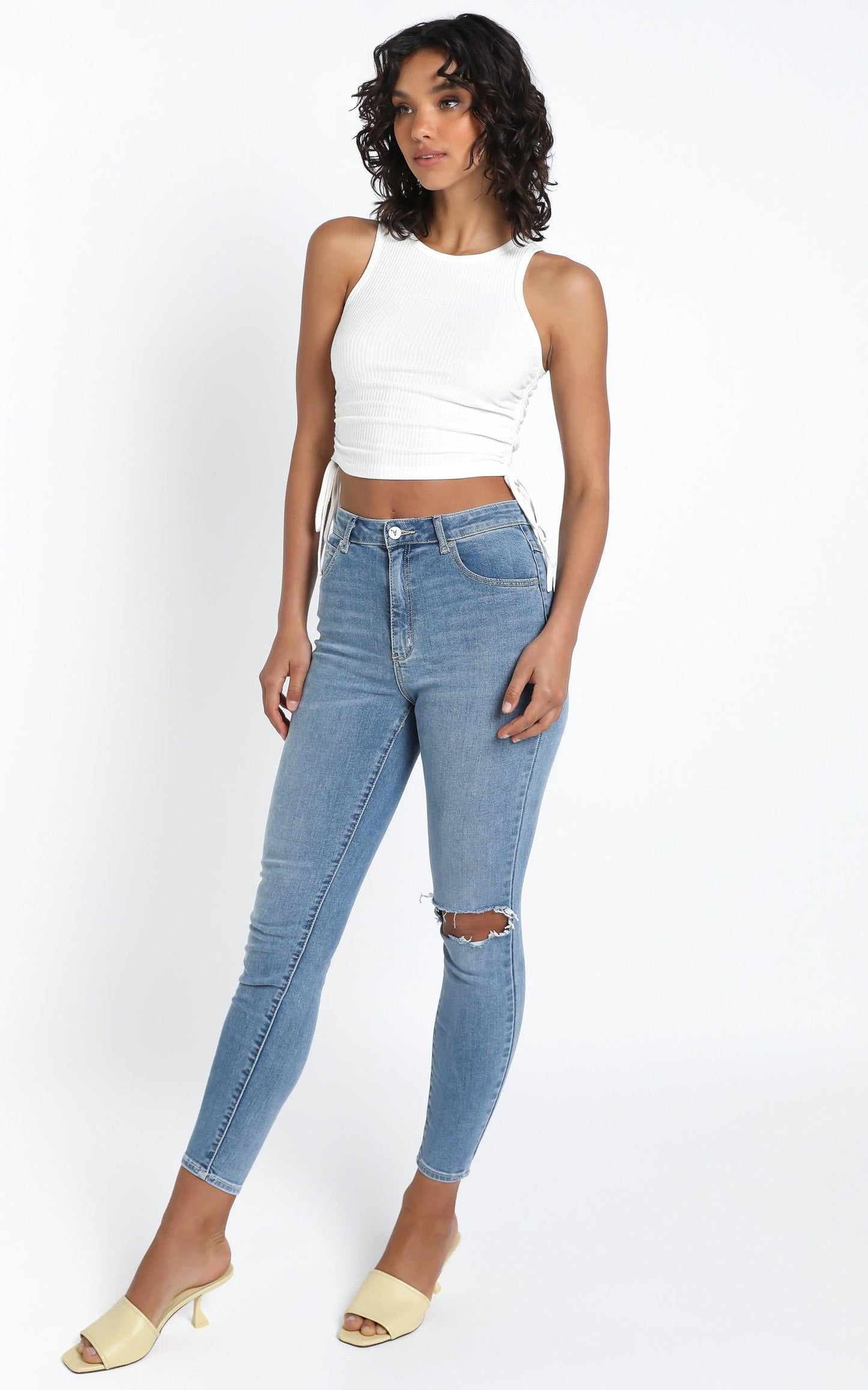 Abrand - A High Skinny Ankle Basher Jean in Breakthru