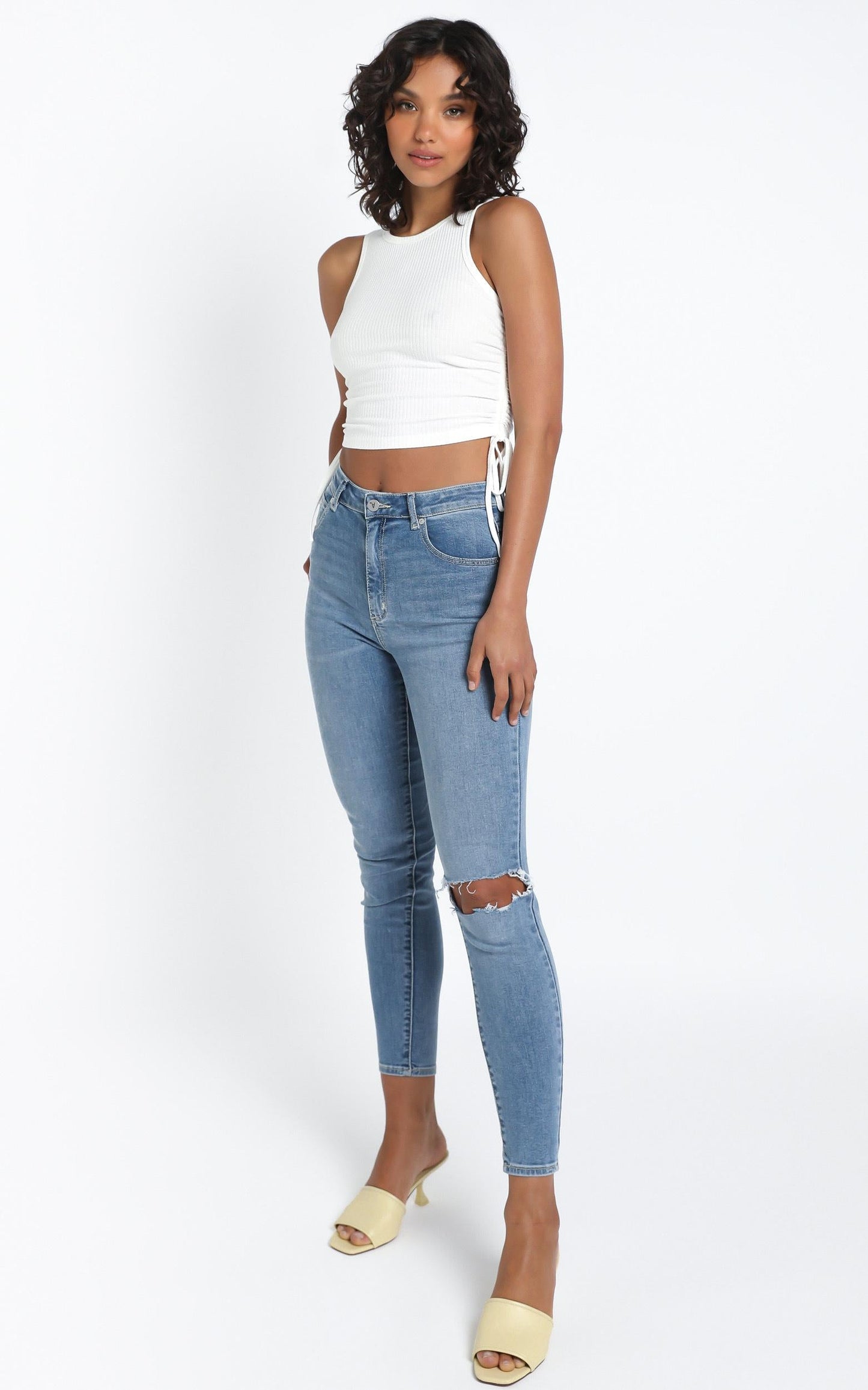 Abrand - A High Skinny Ankle Basher Jean in Breakthru