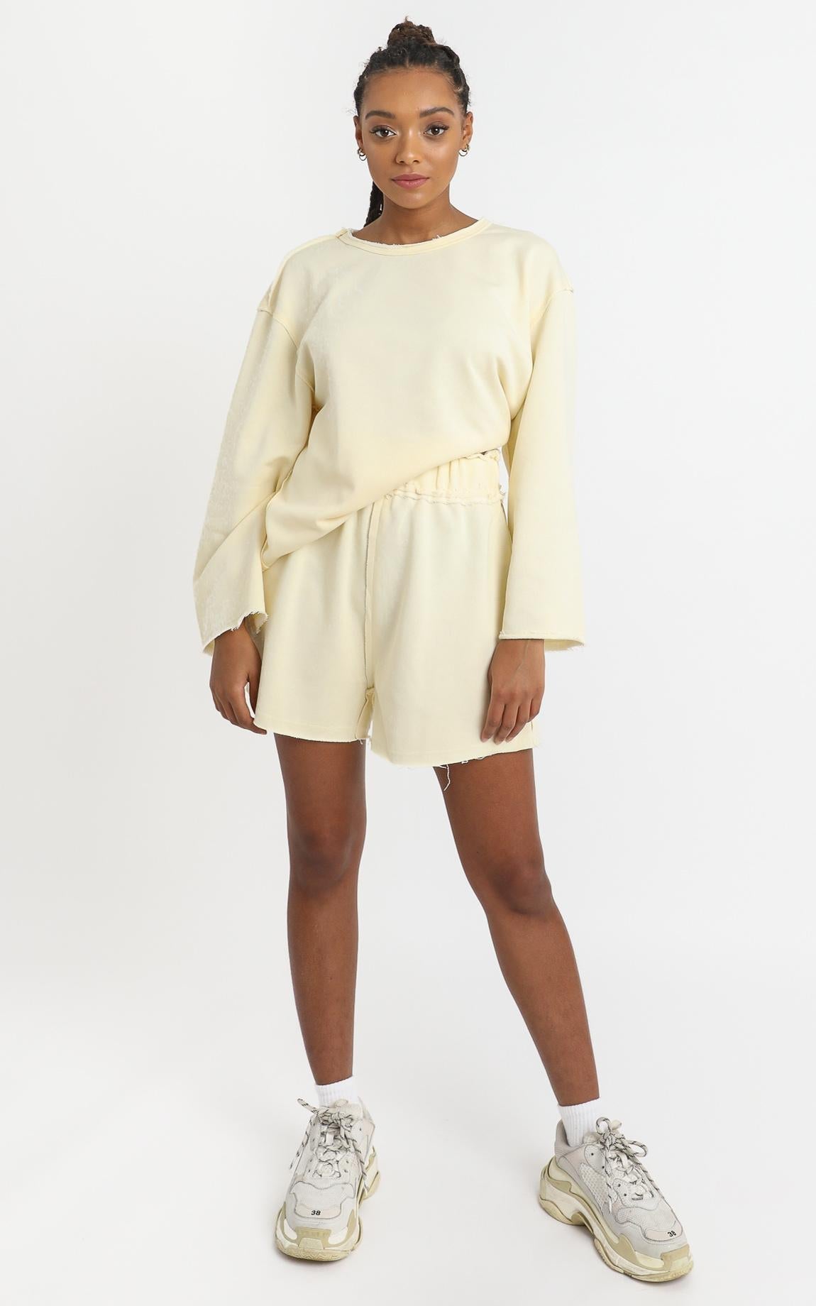 Fable Shorts in Pastel Yellow