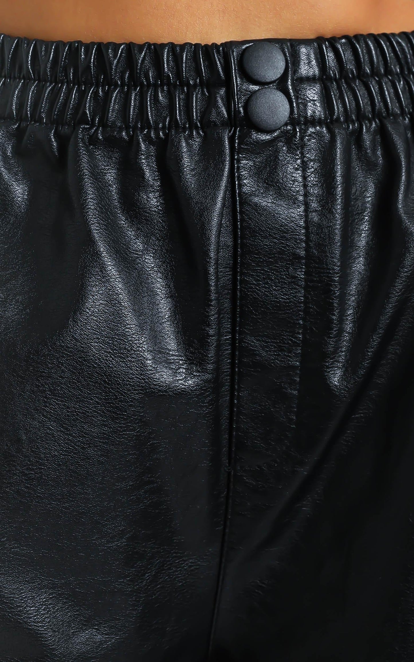 Alceria Shorts in Black Leatherette
