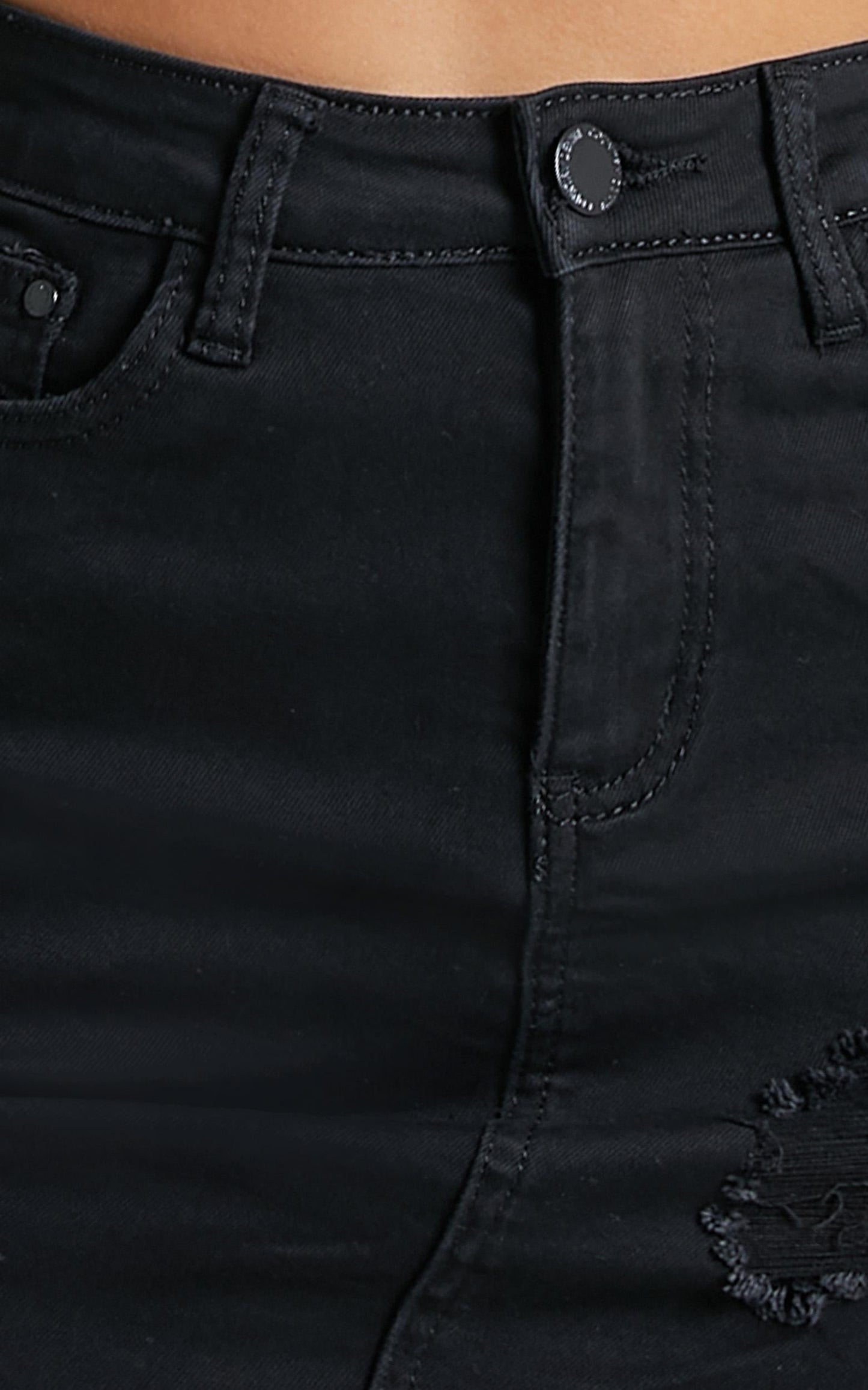 Malibu Sunset Denim Skirt in Black