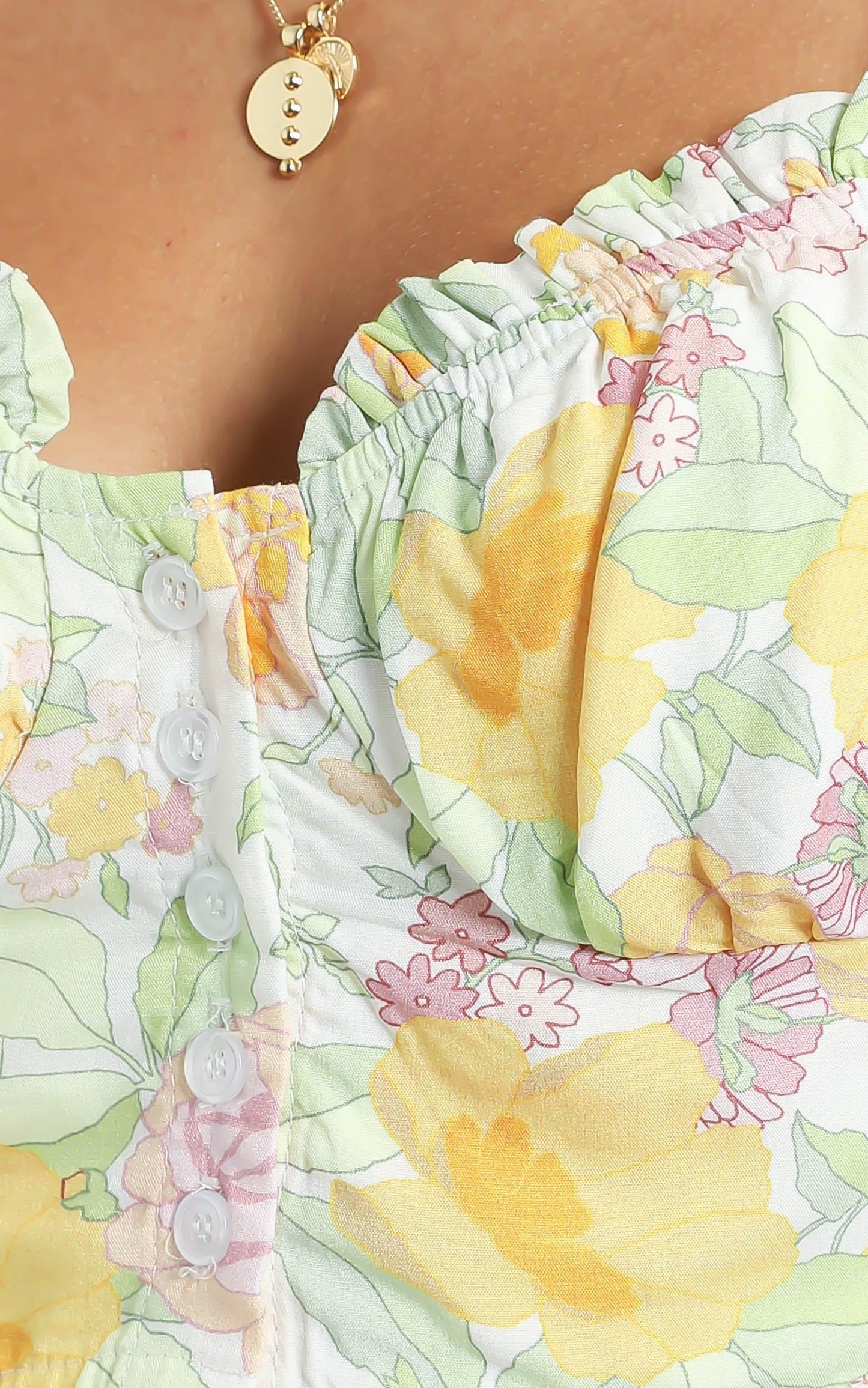 Calistoga Top in Linear Floral