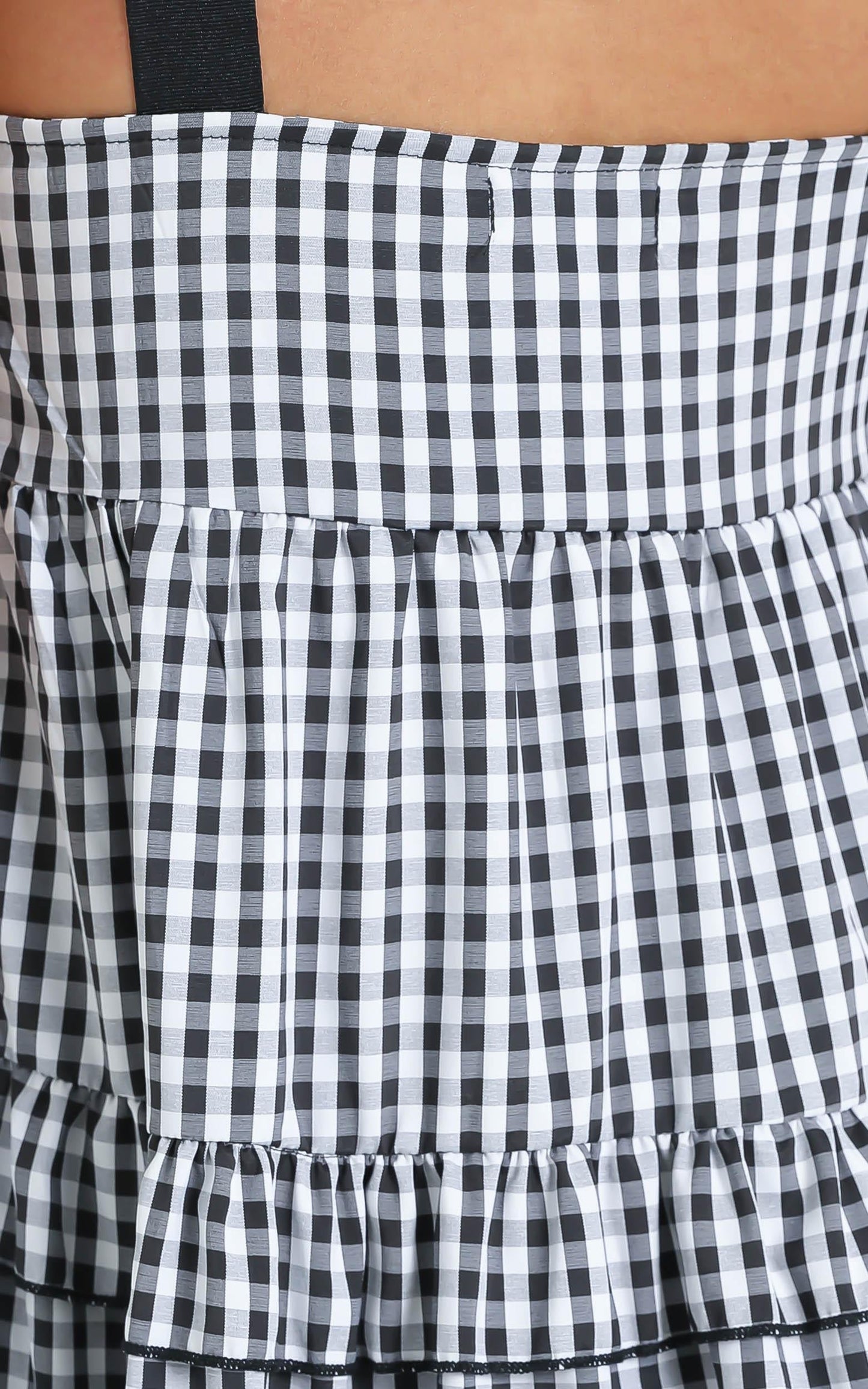 Ora Dress in Black Gingham Check