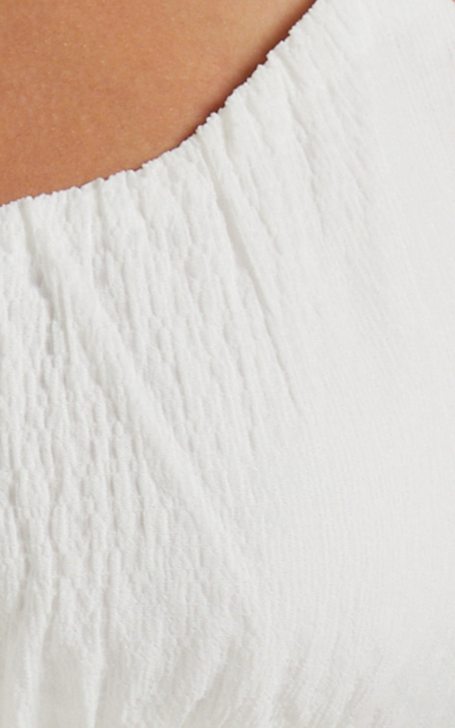 Jacynthia Ruched Crop Top and Tailored Short Set in White