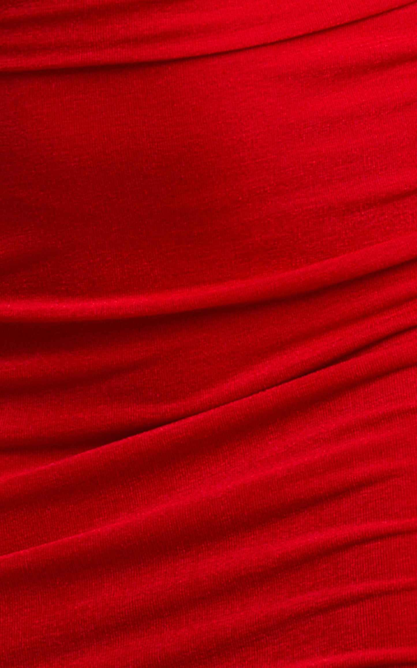 Kaitie Mini Deep V Open Front Ruched Dress in Red