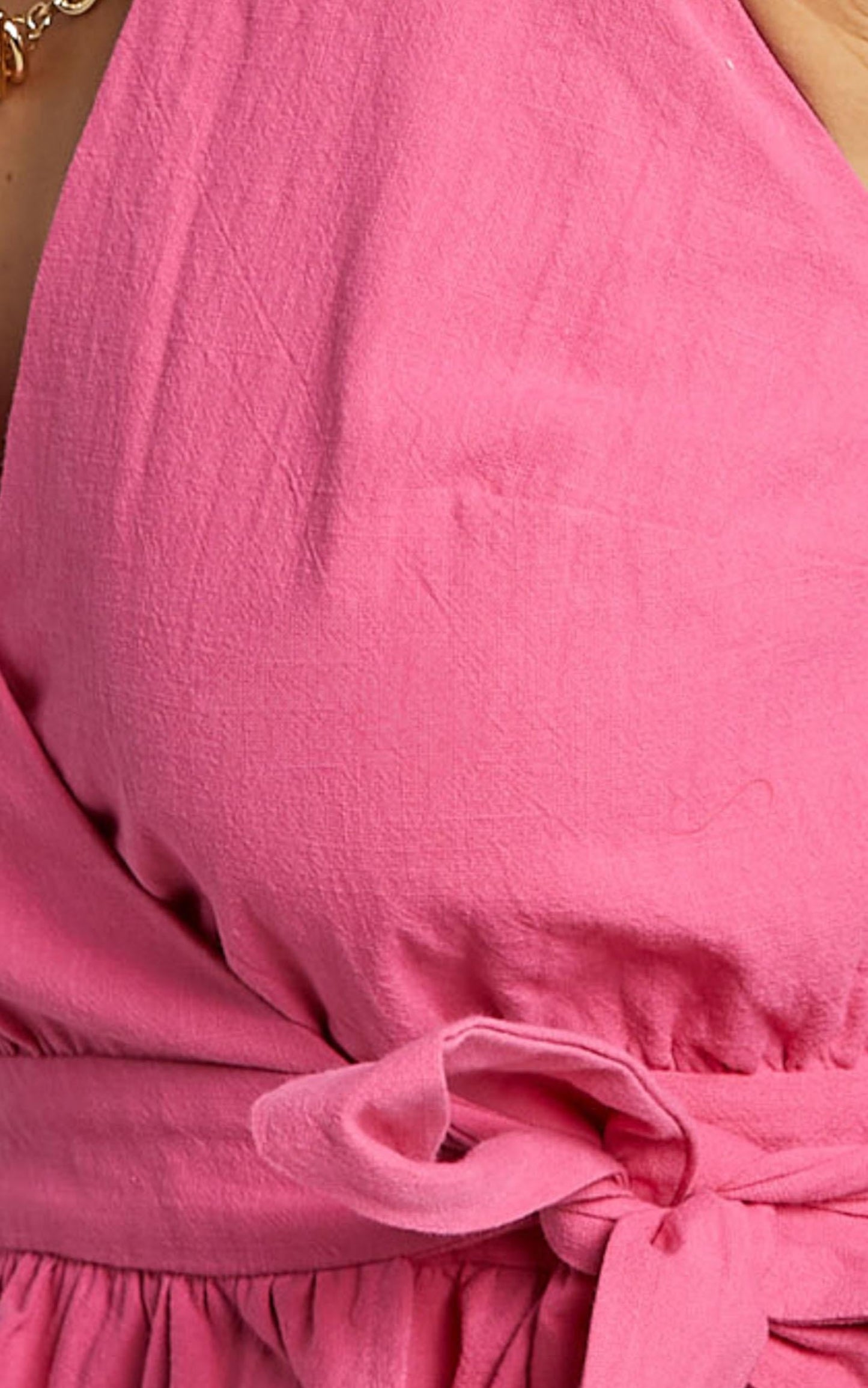 Argel Top - Halter Neck Top in Bubblegum Pink