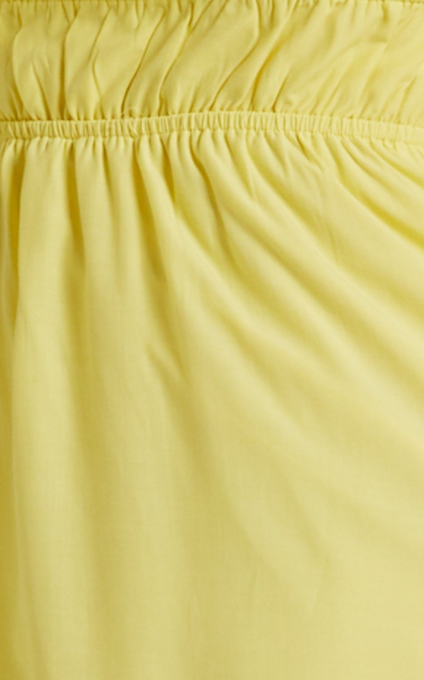 Maretta Mini Dress - Stretch Waist Square Neck Dress in Butter Yellow