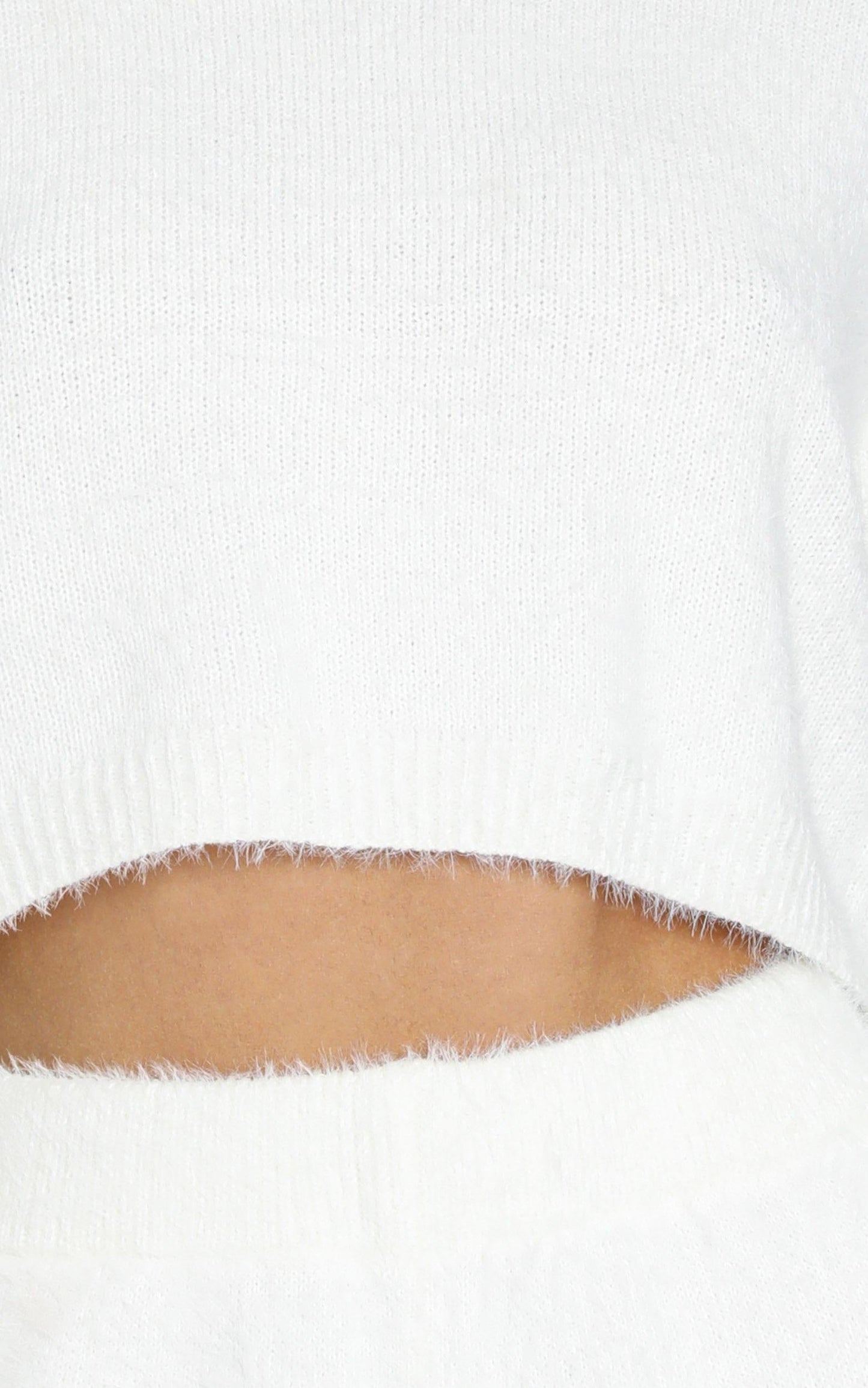 Loretta Fluffy Knit Two Piece Set in White