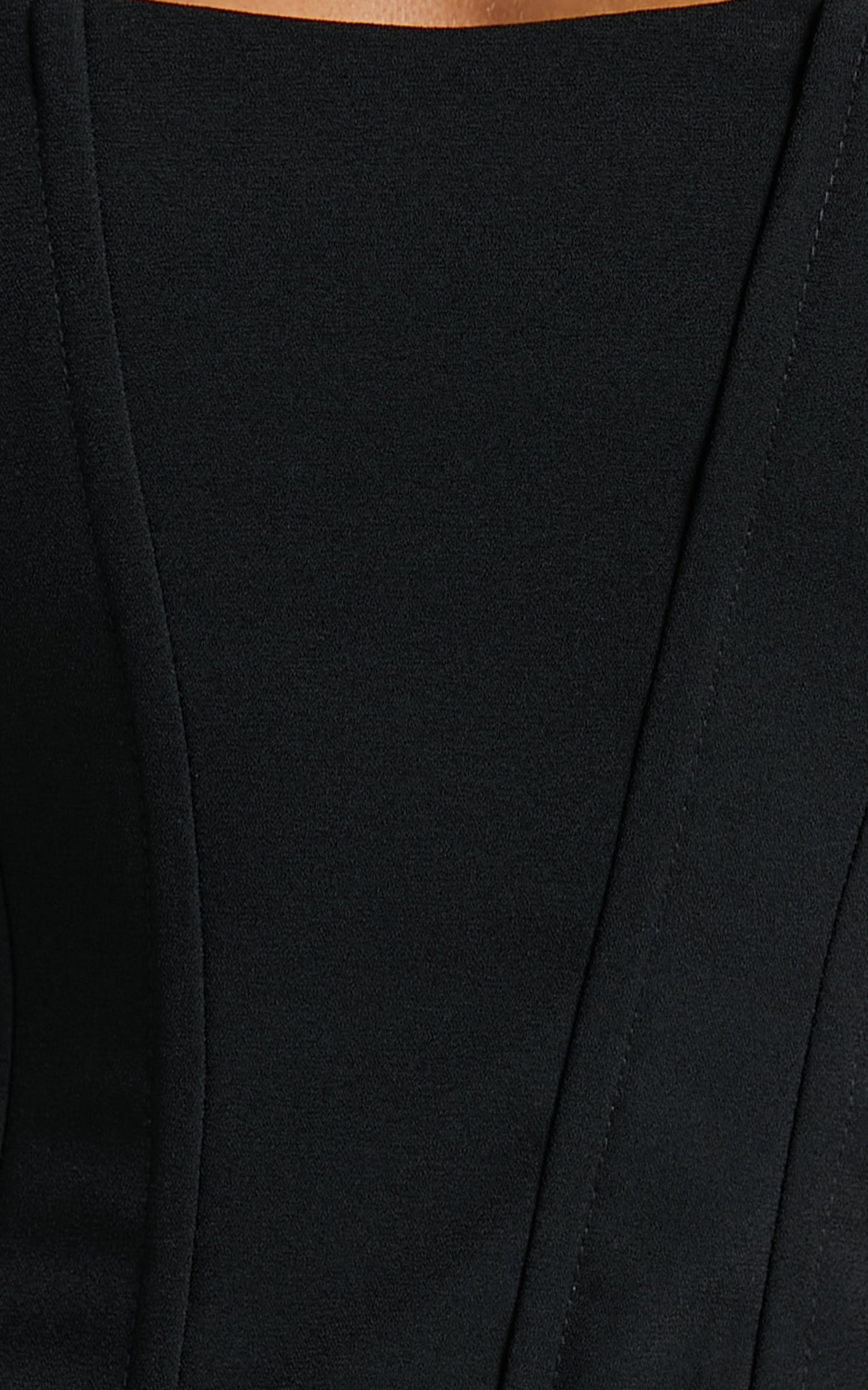 Bonne Top - Faux Bra Detail Panelled Corset Top in Black