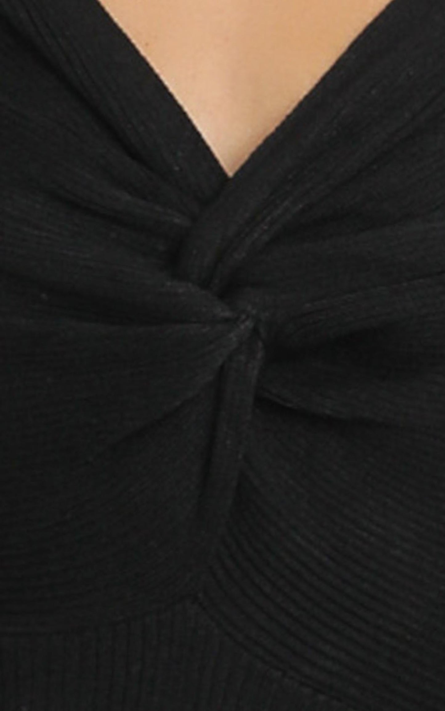 Isabella Twist Front Bodysuit in Black