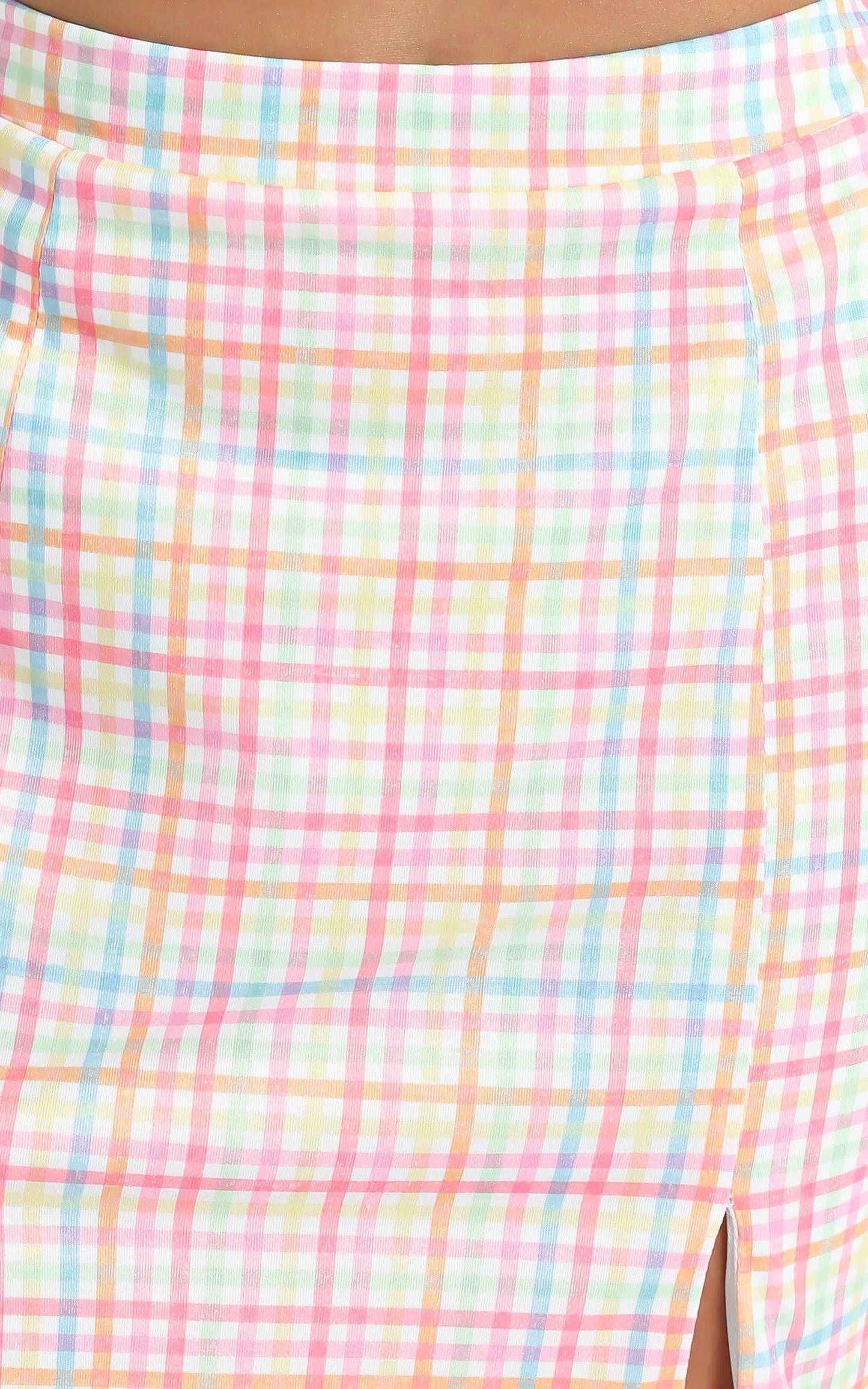 Levitha Skirt in Rainbow Check