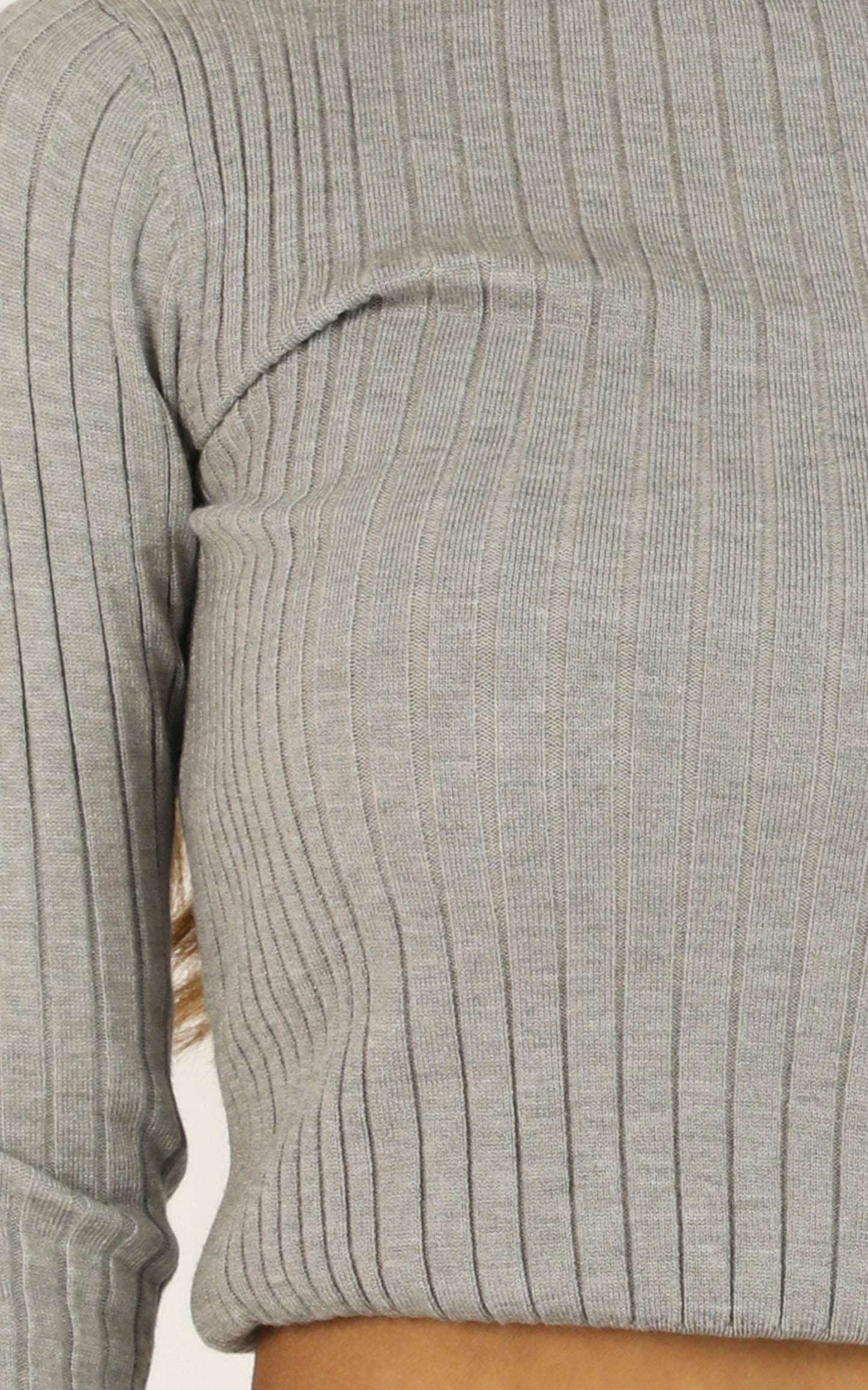 Downtown Dreams Knit Top In Grey