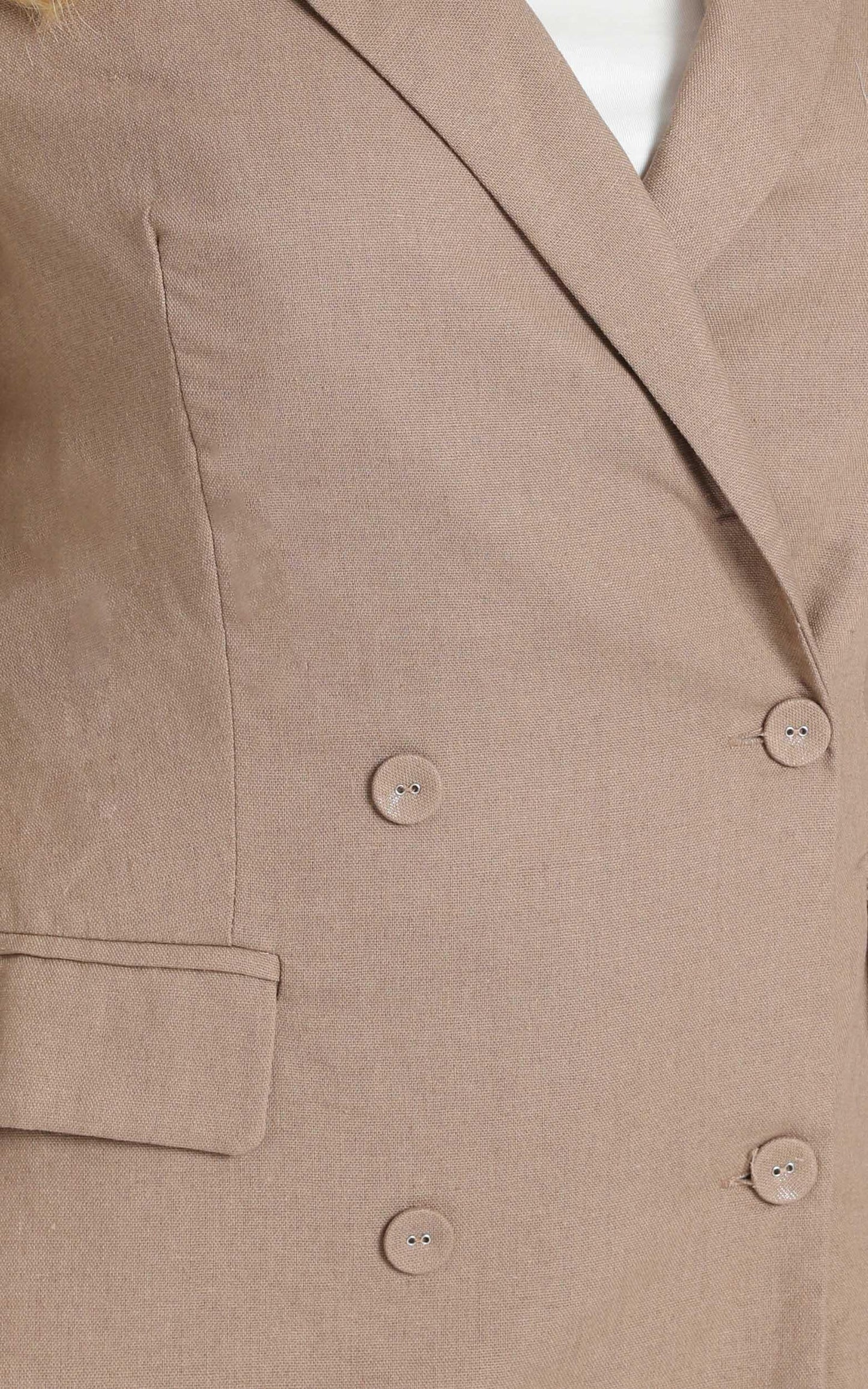 Changing My Mind Blazer in Mocha Linen Look