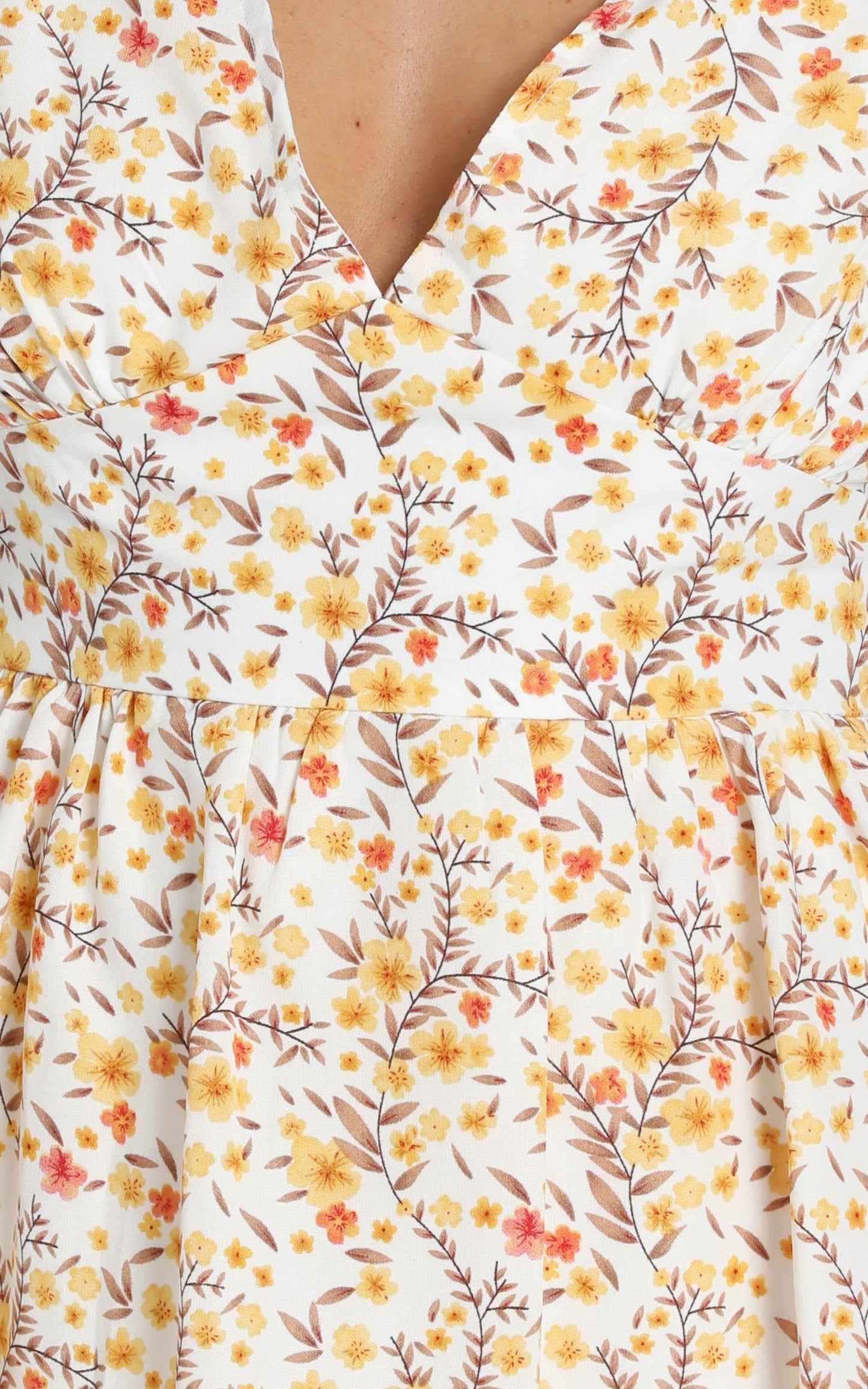 Back To Beginning Dress in Yellow Floral