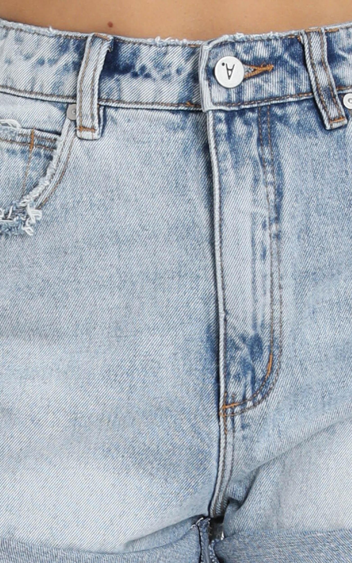Abrand - A Venice Denim Shorts in Aqua Aura