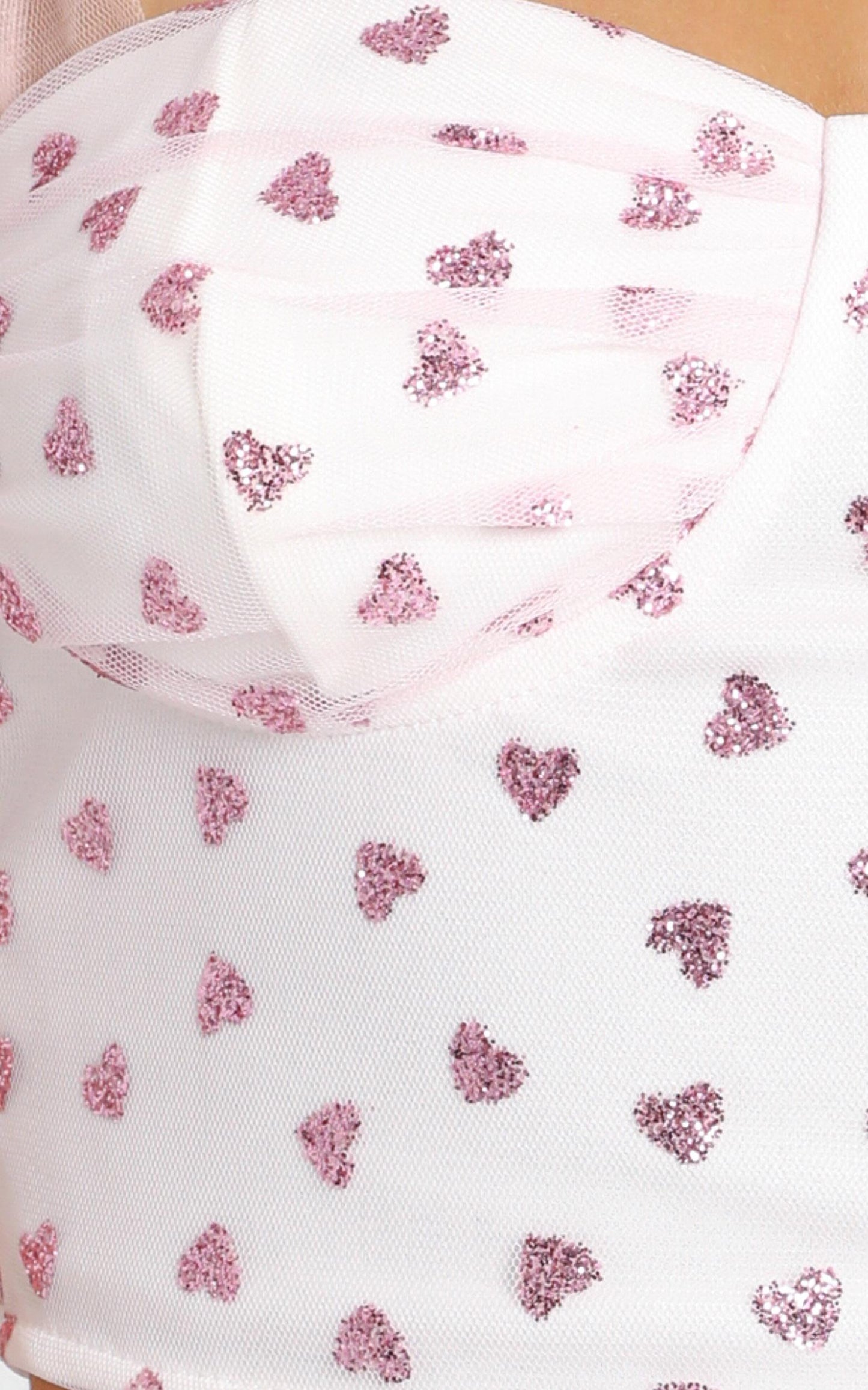 Make Your Entrance Top In Pink Glitter Heart