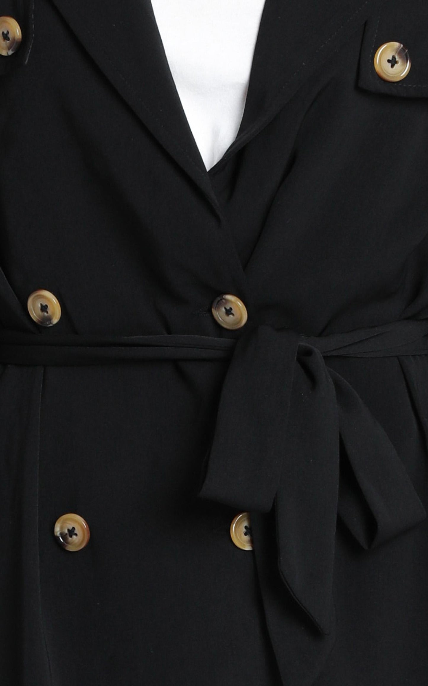 Stepping It Up Trench Coat In Black