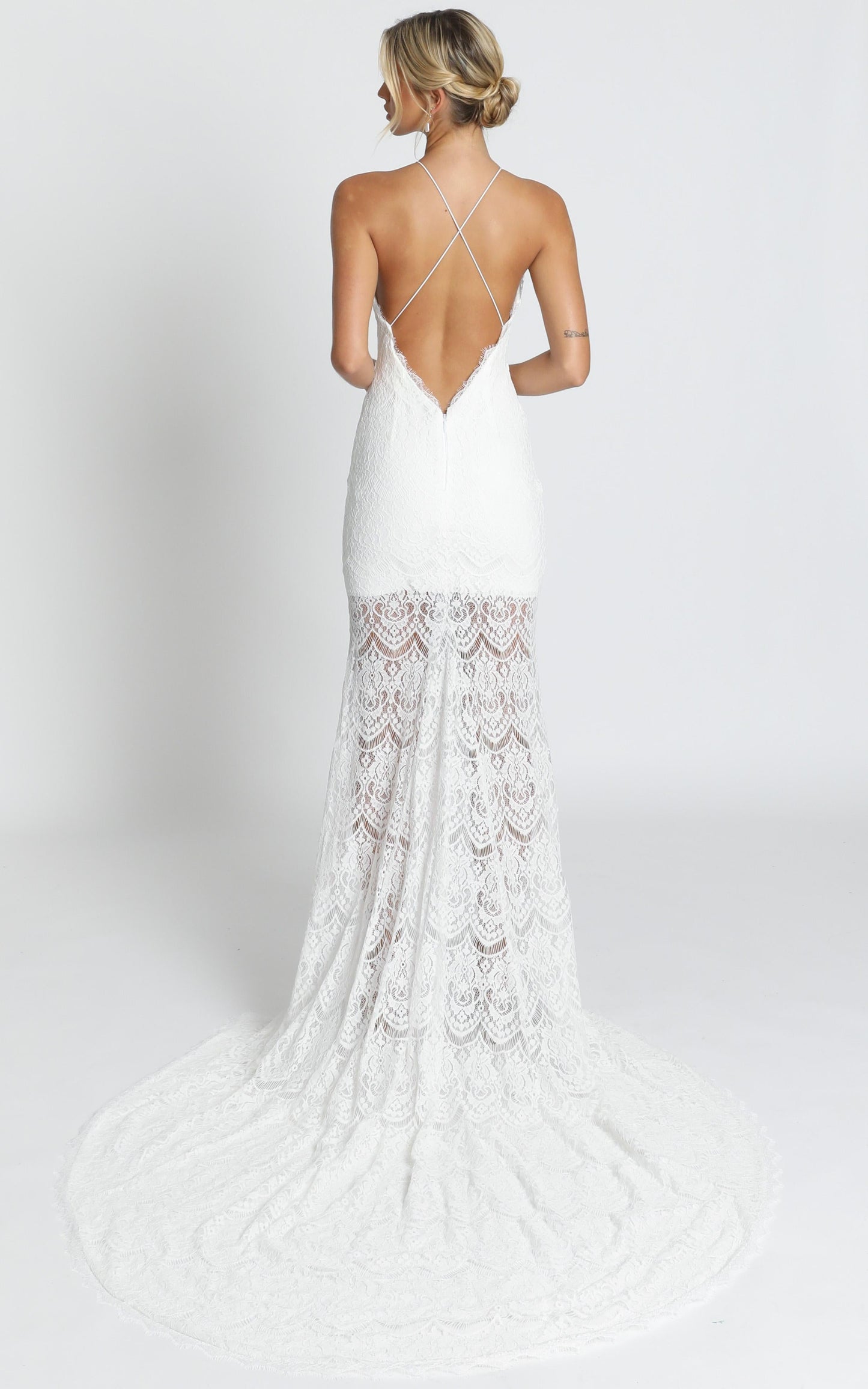 Fall In Deep Gown In Ivory Lace