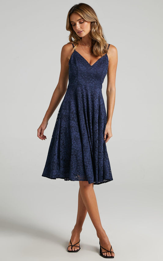 Far Beyond Dress in Navy Lace